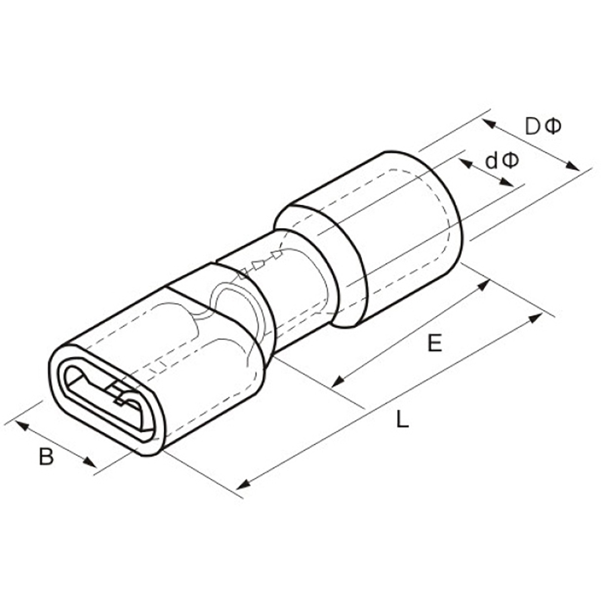 Flachsteckhülse 1,5-2,5mm², 0,8x2,8, iso, 25 Stk