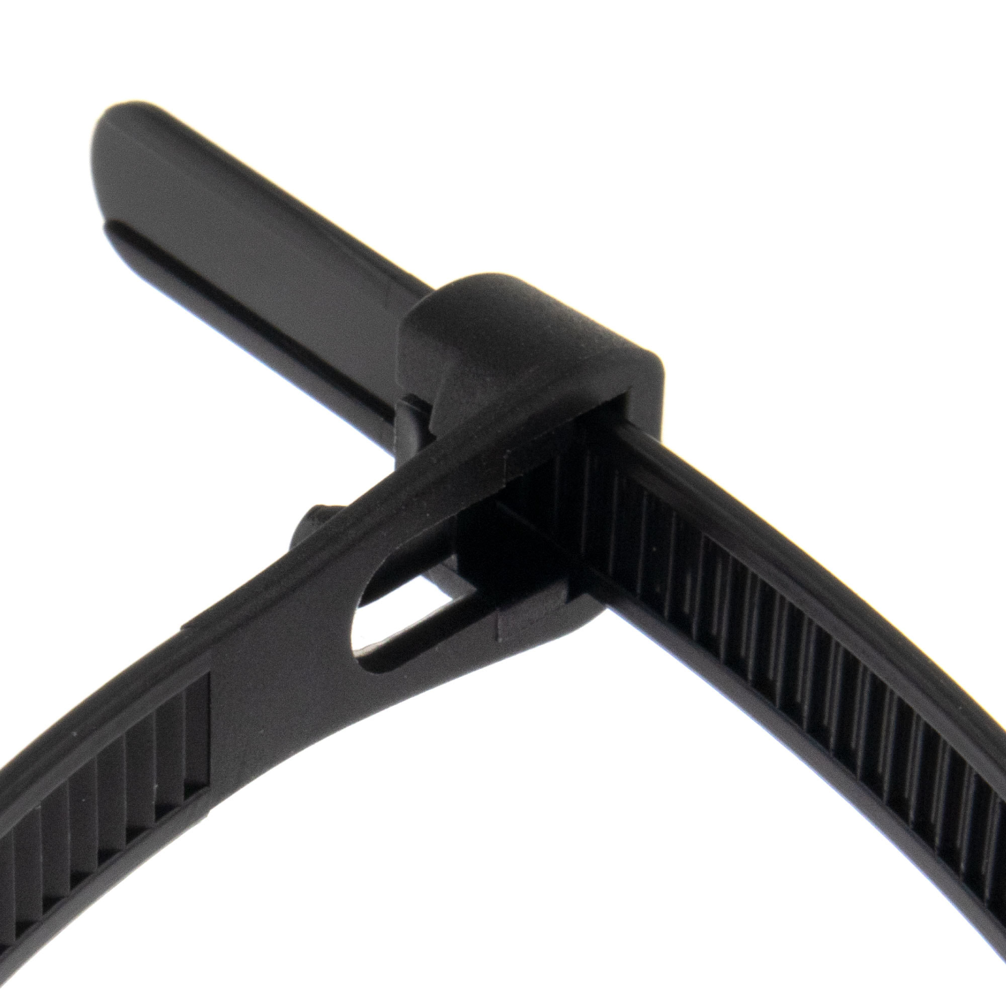 Cable tie re-use-able 200 x 4,8mm, black, 100PCS