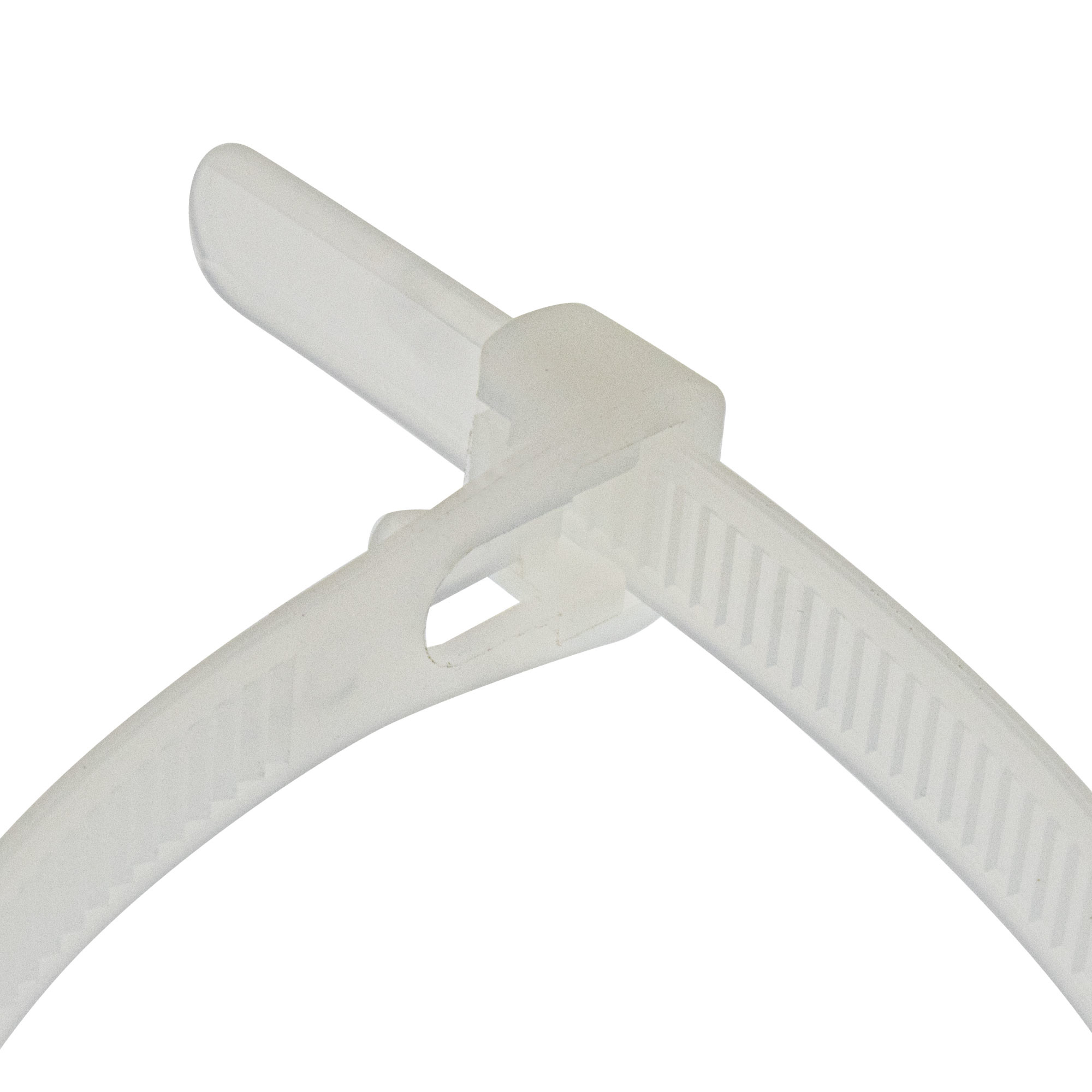 Cable tie re-use-able 200 x 4,8mm, white, 100PCS