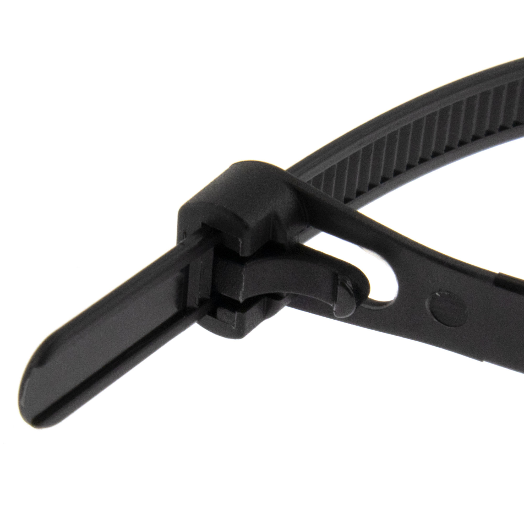 Cable tie re-use-able 300 x 4,8mm, black, 100PCS