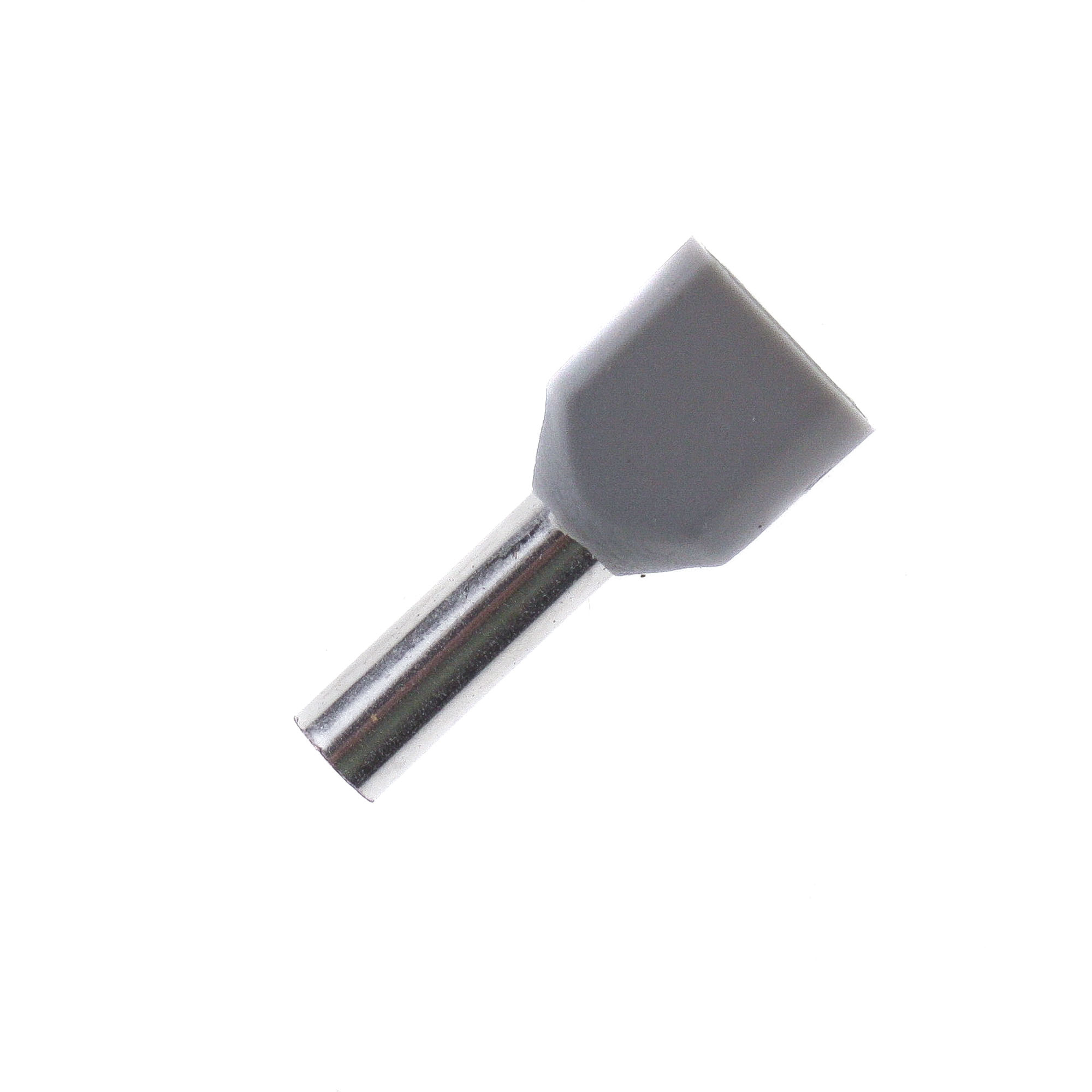 Twin cord end terminal 2x4,0mm² grey , 100 PCS