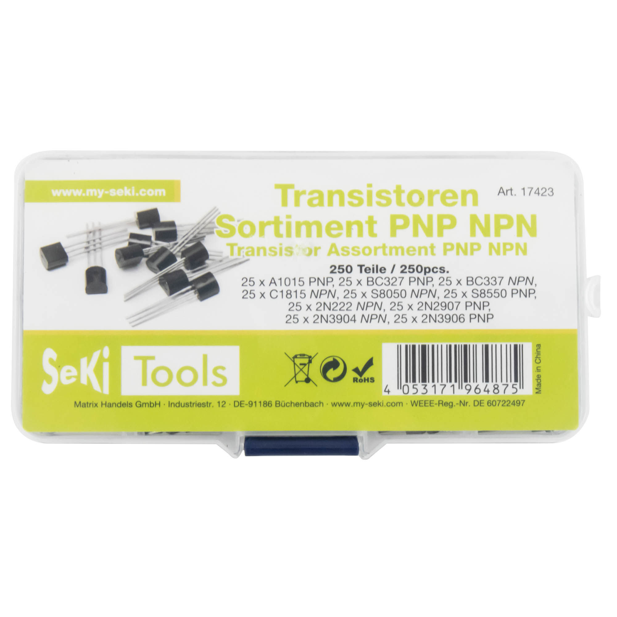 Transistoren Sortiment PNP NPN 250 Teile