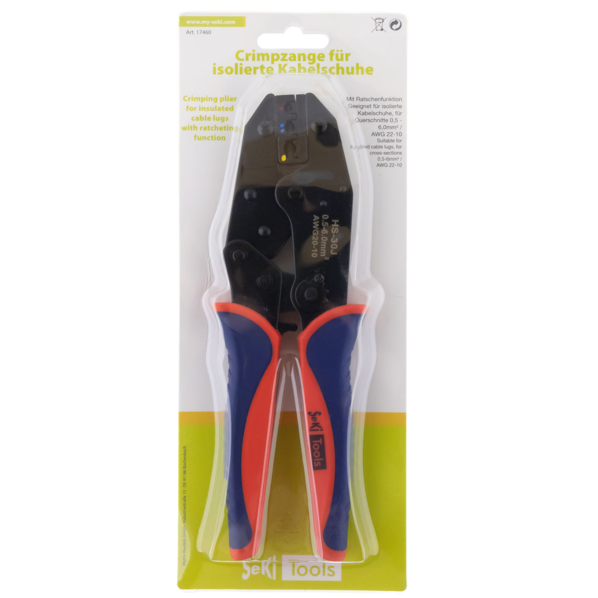 Crimping tool for iso. Cable Lugs 0,5-6,0mm²
