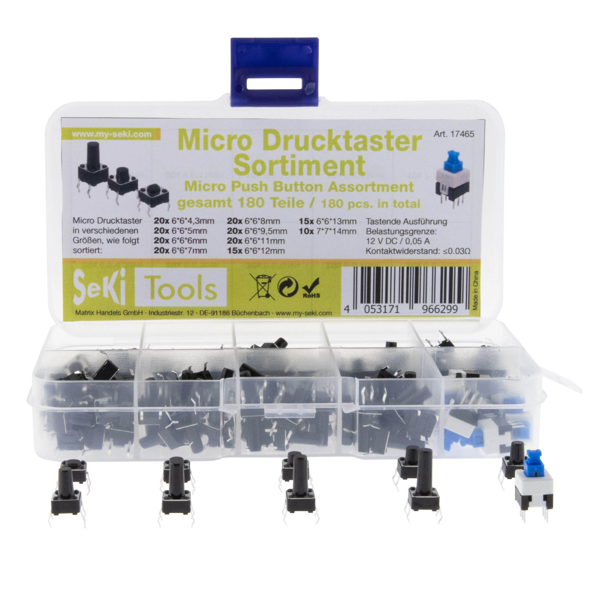 Micro Drucktaster Sortiment 180 Teile