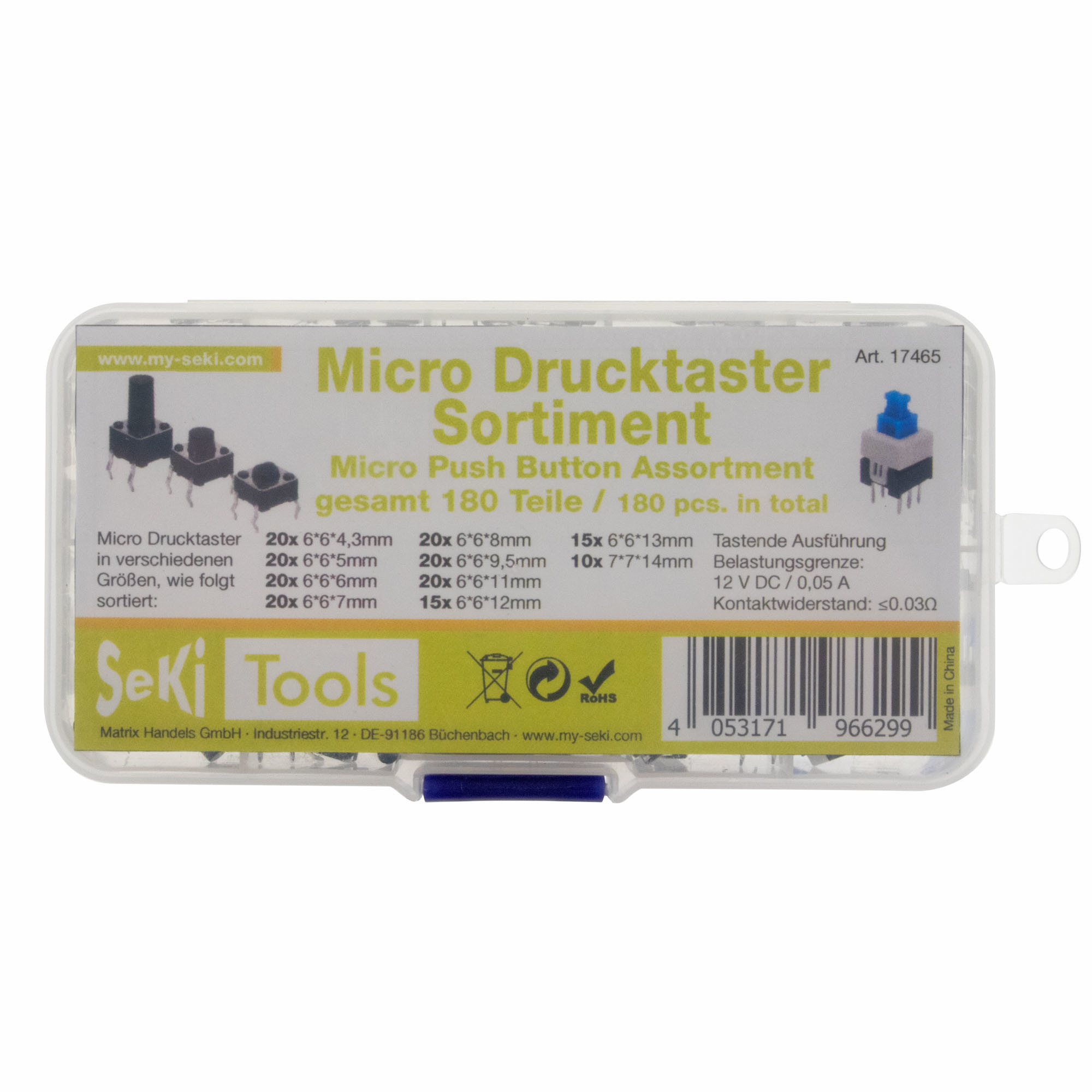 Micro Drucktaster Sortiment 180 Teile