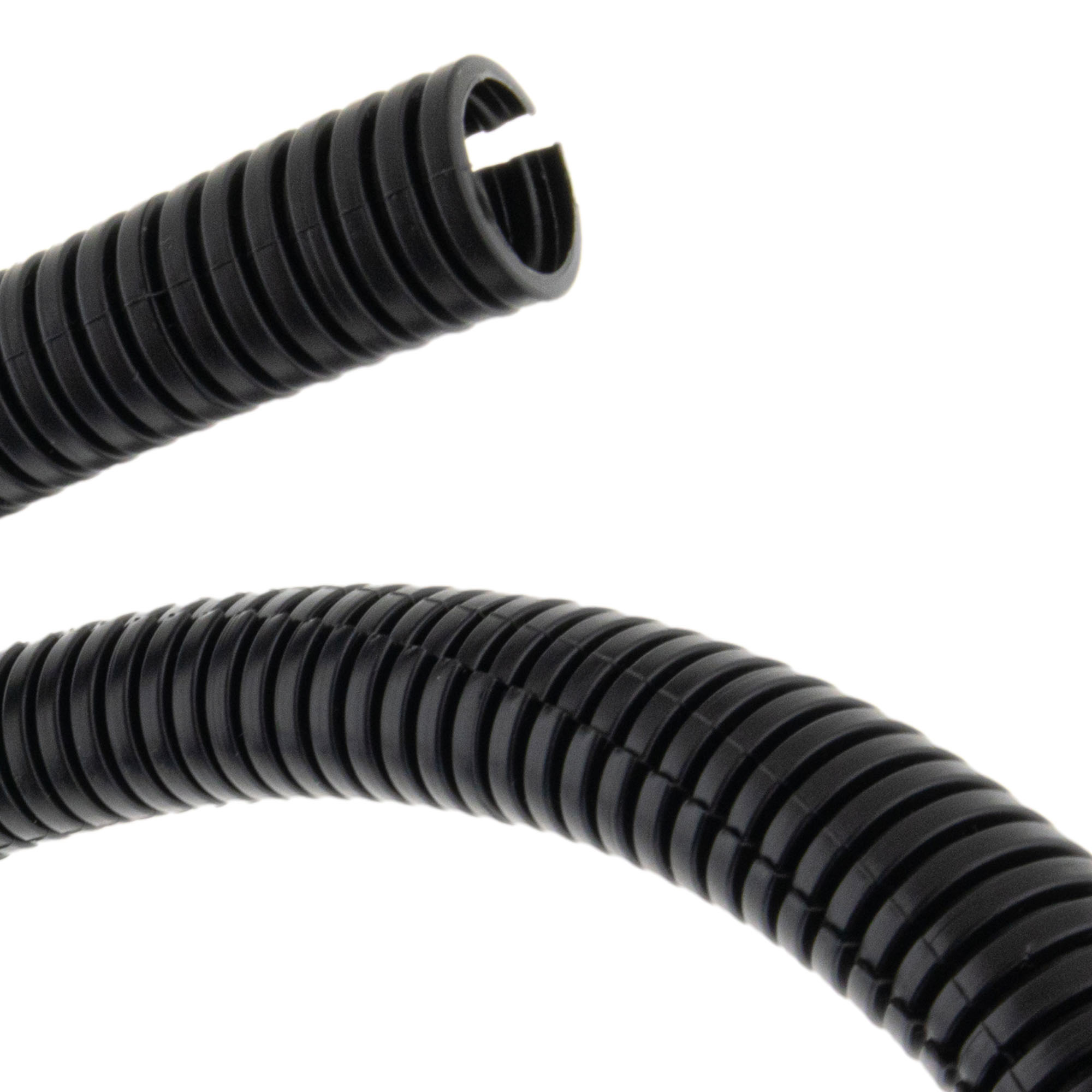 Corrugated hose inner-Ø 4,5mm slit PP 10m black