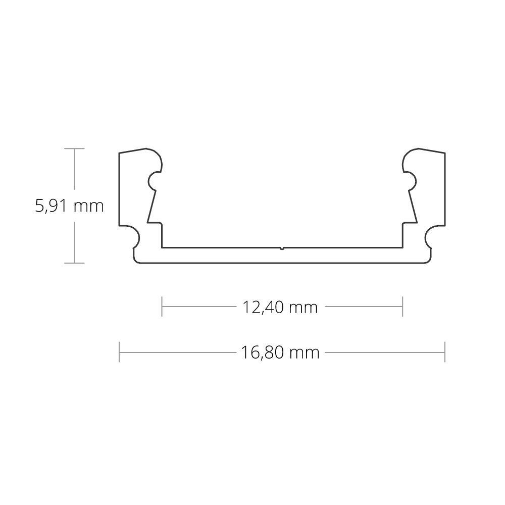 P1 LED Profile A flat, 200cm, Stripe ≤ 12mm