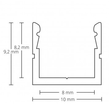 O16 LED Profil mini, 200cm, Stripe ≤ 8mm