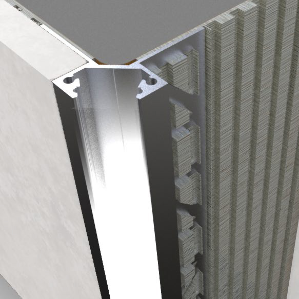F5 Tile Profile A corner , 200cm, Stripe ≤ 14mm