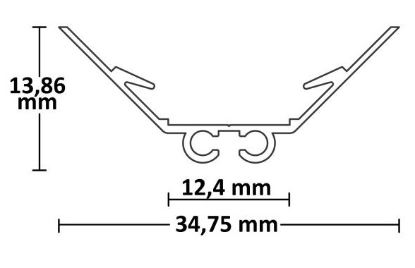 O5 LED Corner Profile, 200cm, Stripe ≤ 12mm