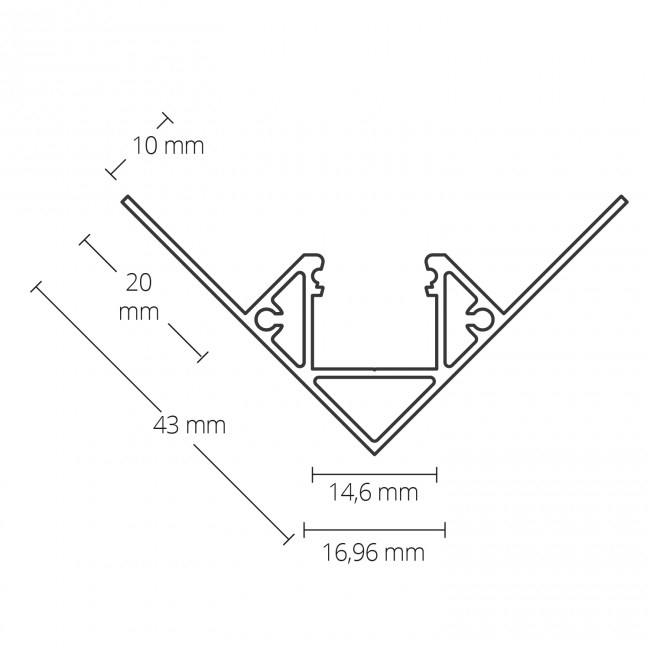 F8n Tile Profile A corner , 200cm, Stripe ≤ 14mm