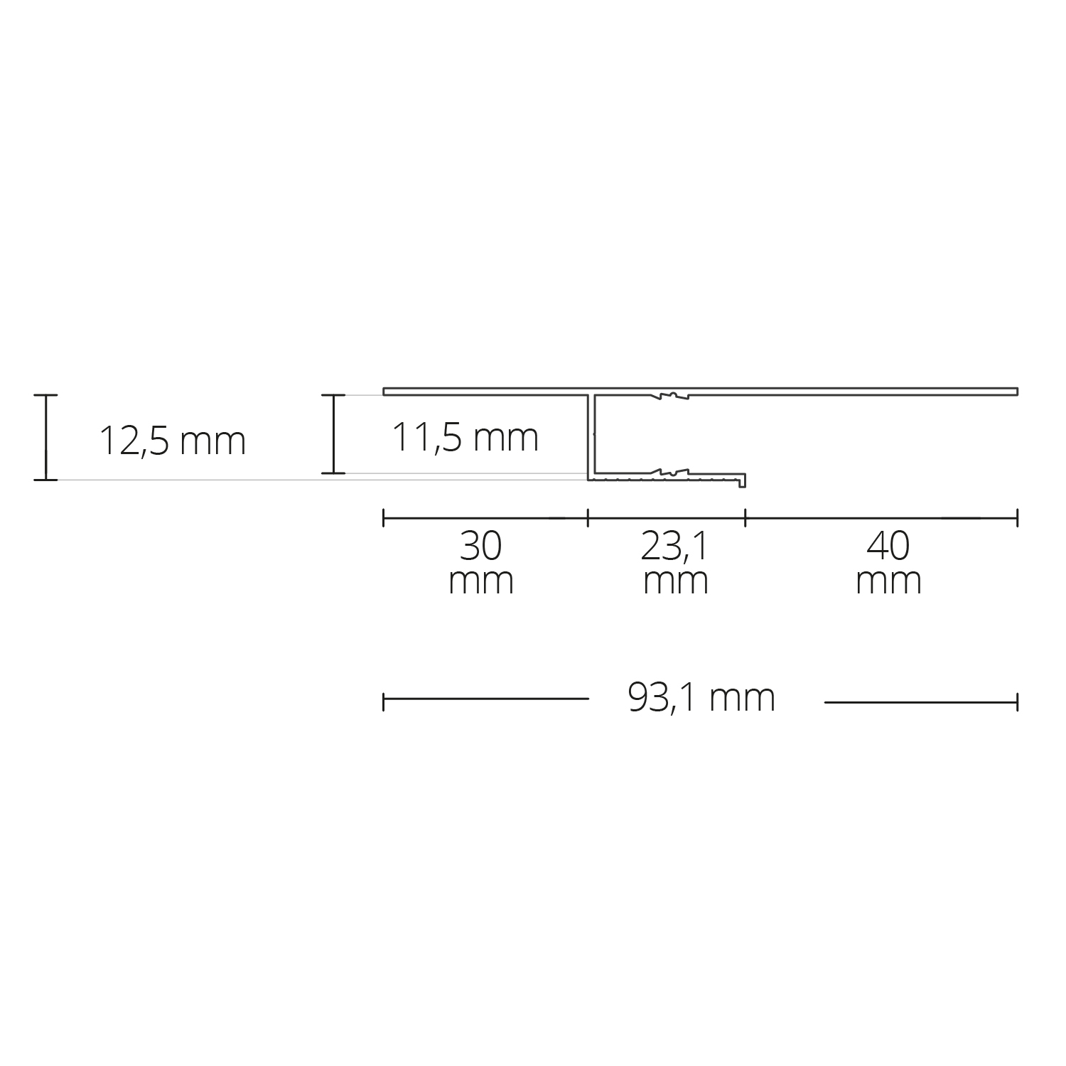 TB2 LED Drywall Profile 200cm, Stripe ≤ 11mm