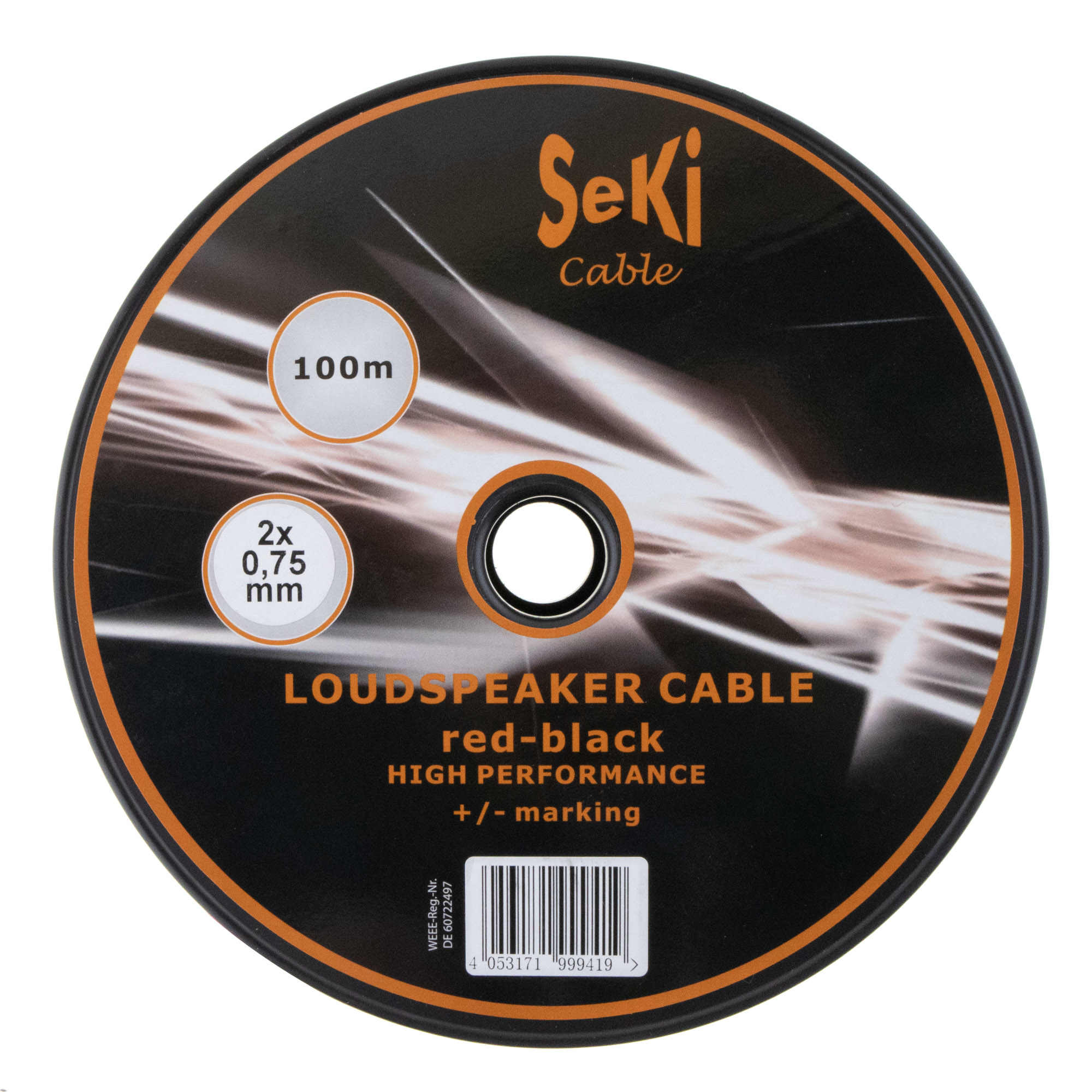 Loudspeaker cable red/black 100m 0.75mm