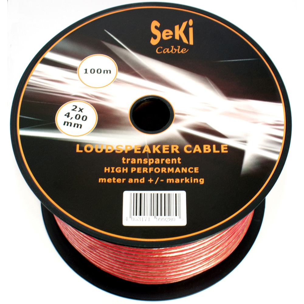 Loudspeaker cable transparent 100m 4.00mm