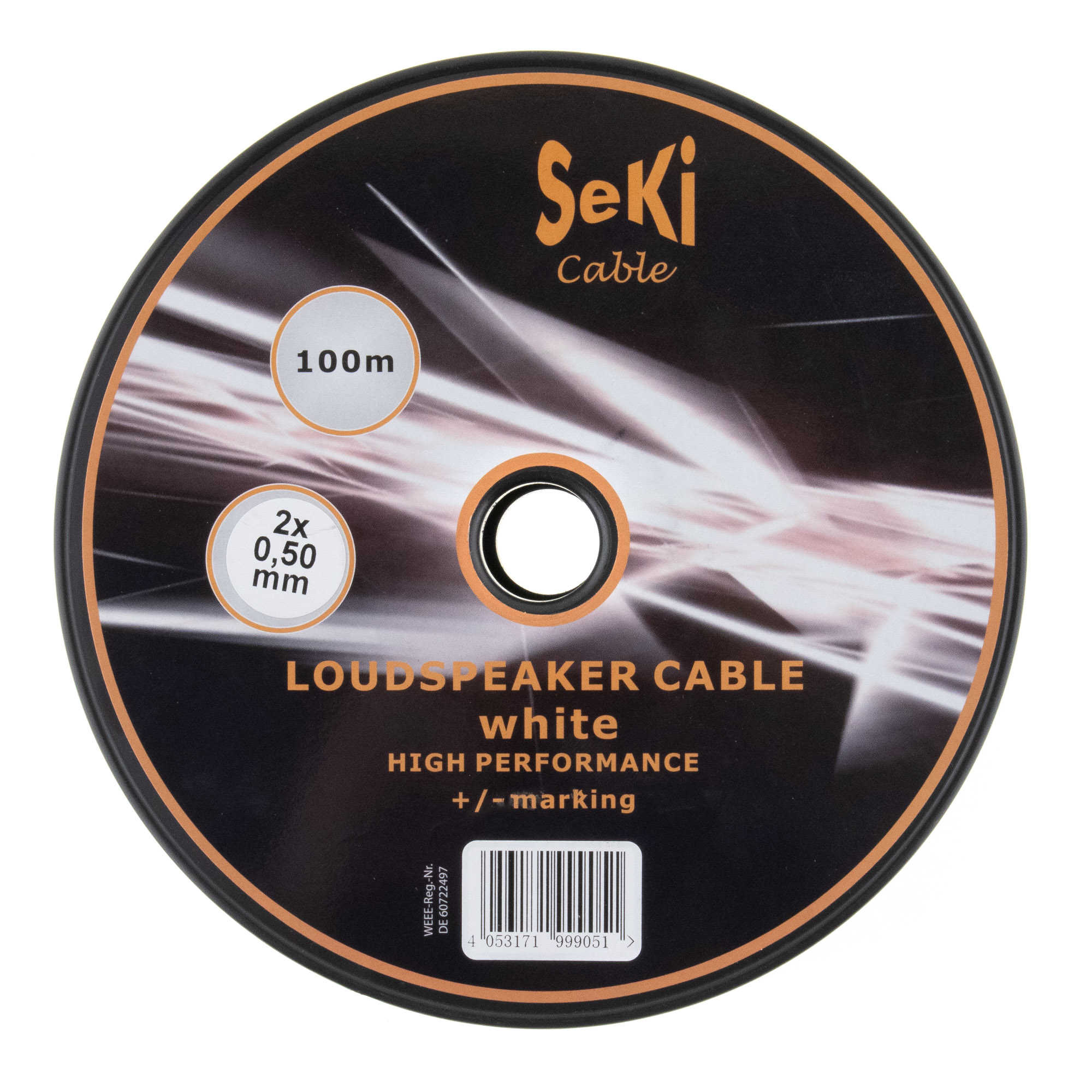 Loudspeaker cable white 100m 0.50mm