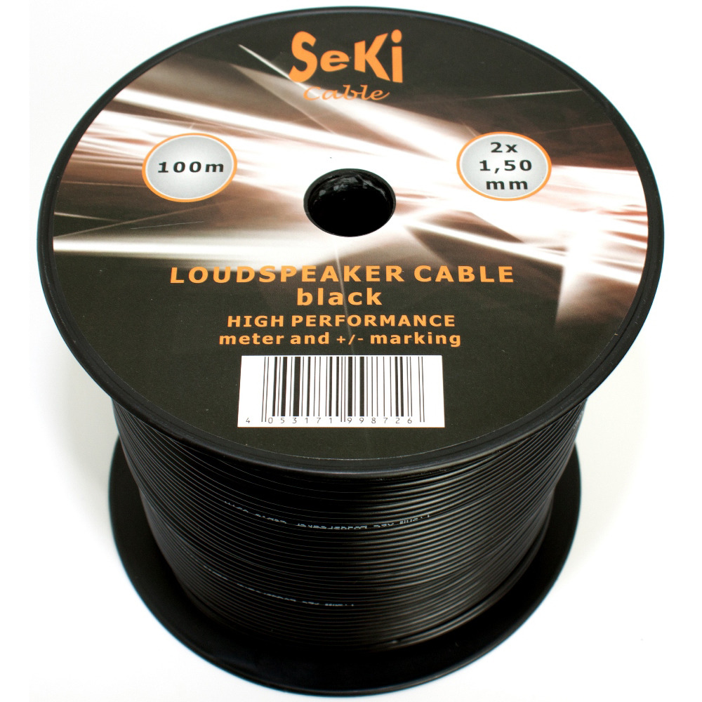 Loudspeaker cable black 100m 1.50mm