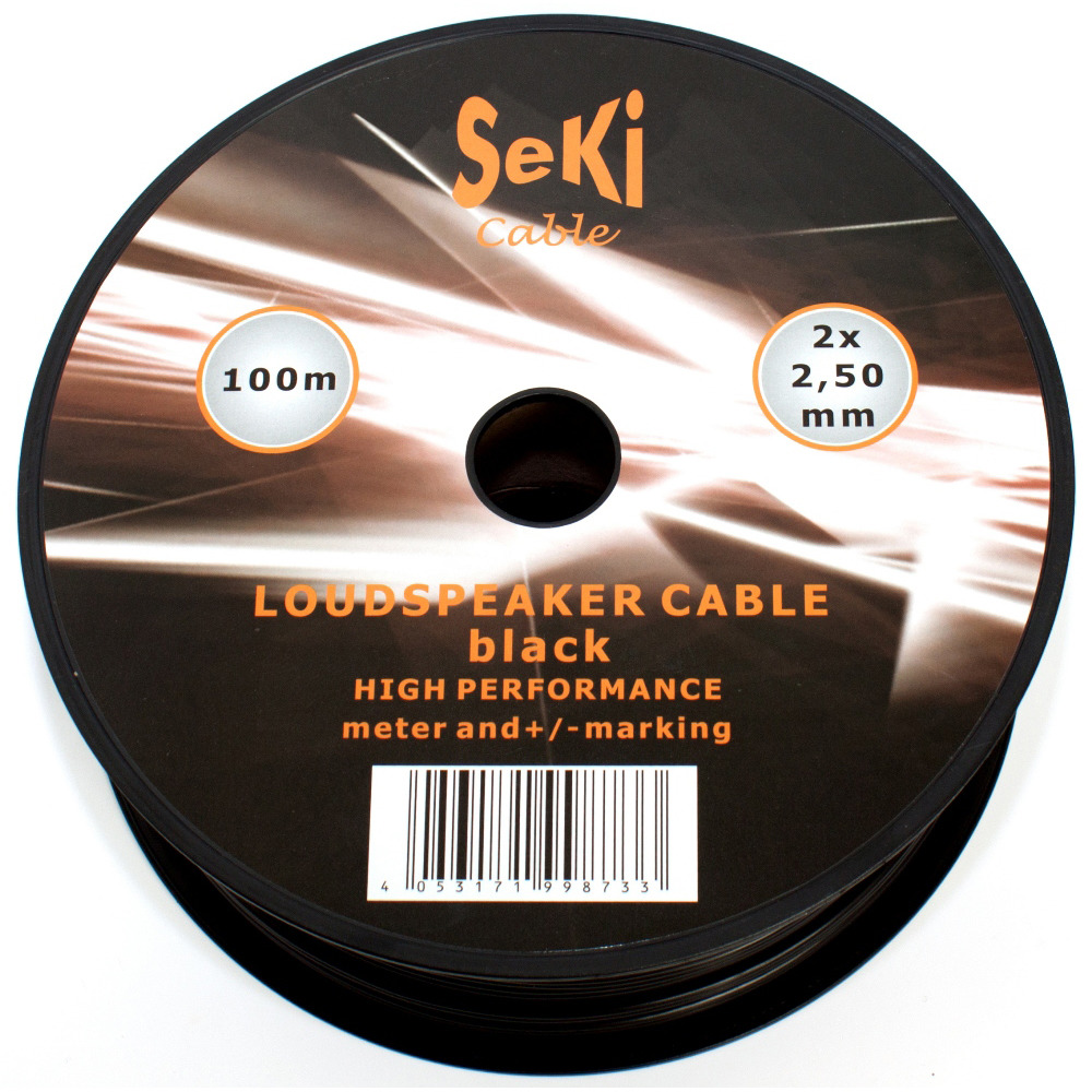 Loudspeaker cable black 100m 2.50mm