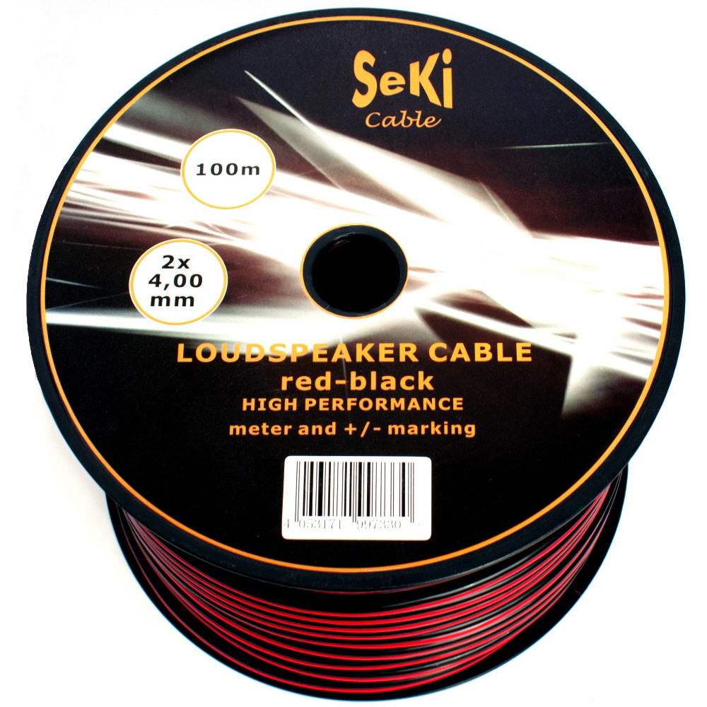 Loudspeaker cable red-black 100m 4.00mm