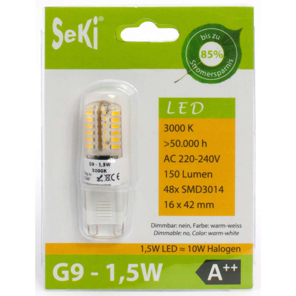 LED Lampe G9, 1,5W, warmweiss
