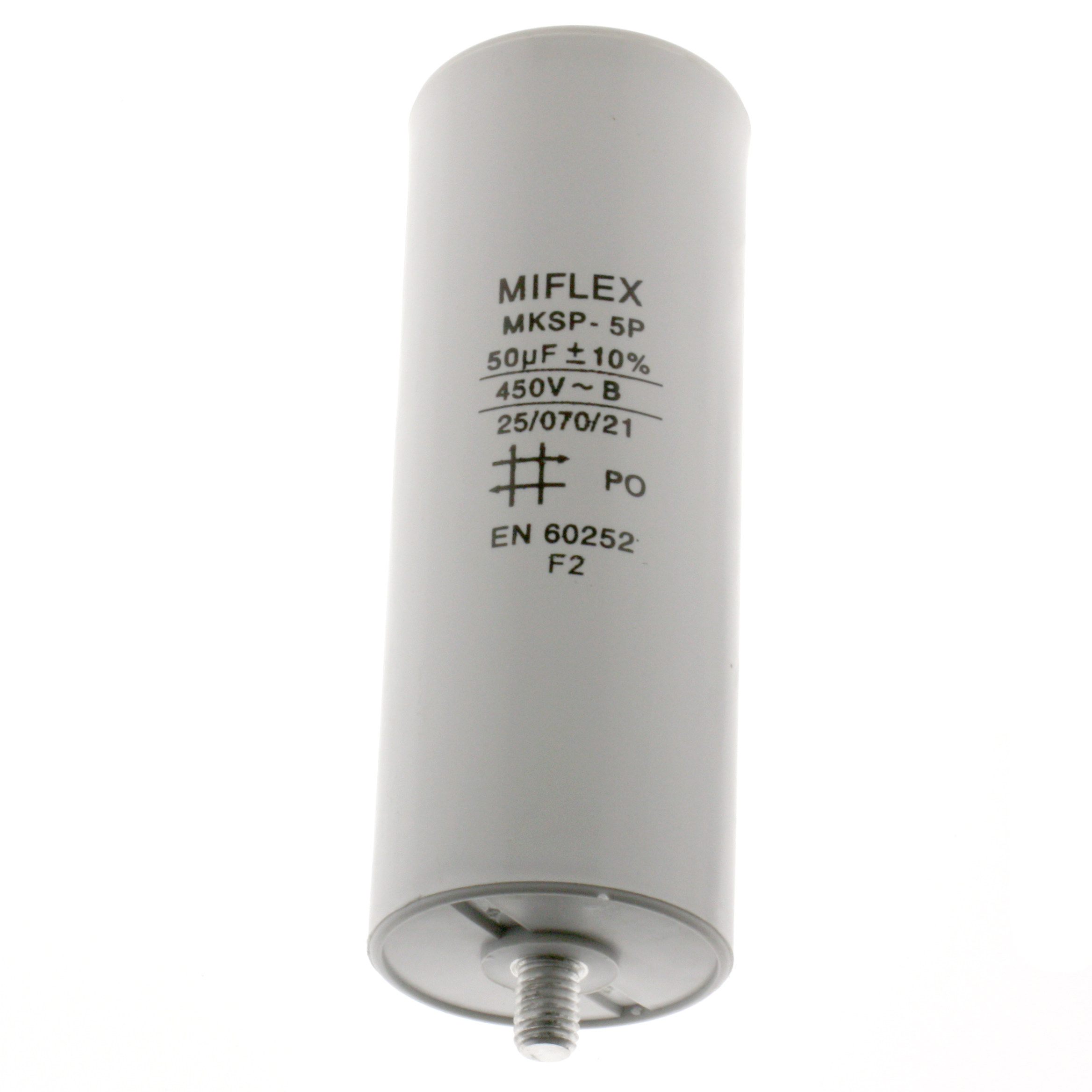 Motor Capacitor 50uF-450V, 45x119mm, flat connection