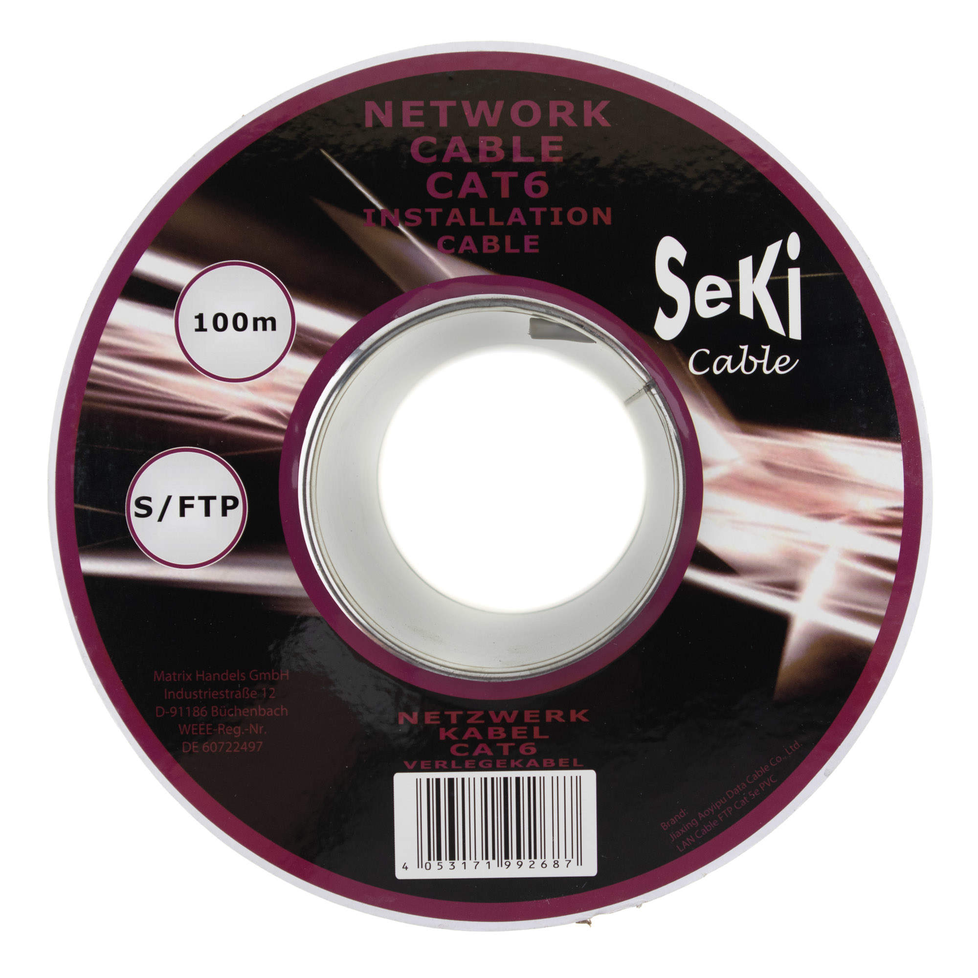 Netzwerkkabel Cat. 6 Verlegekabel, 100m