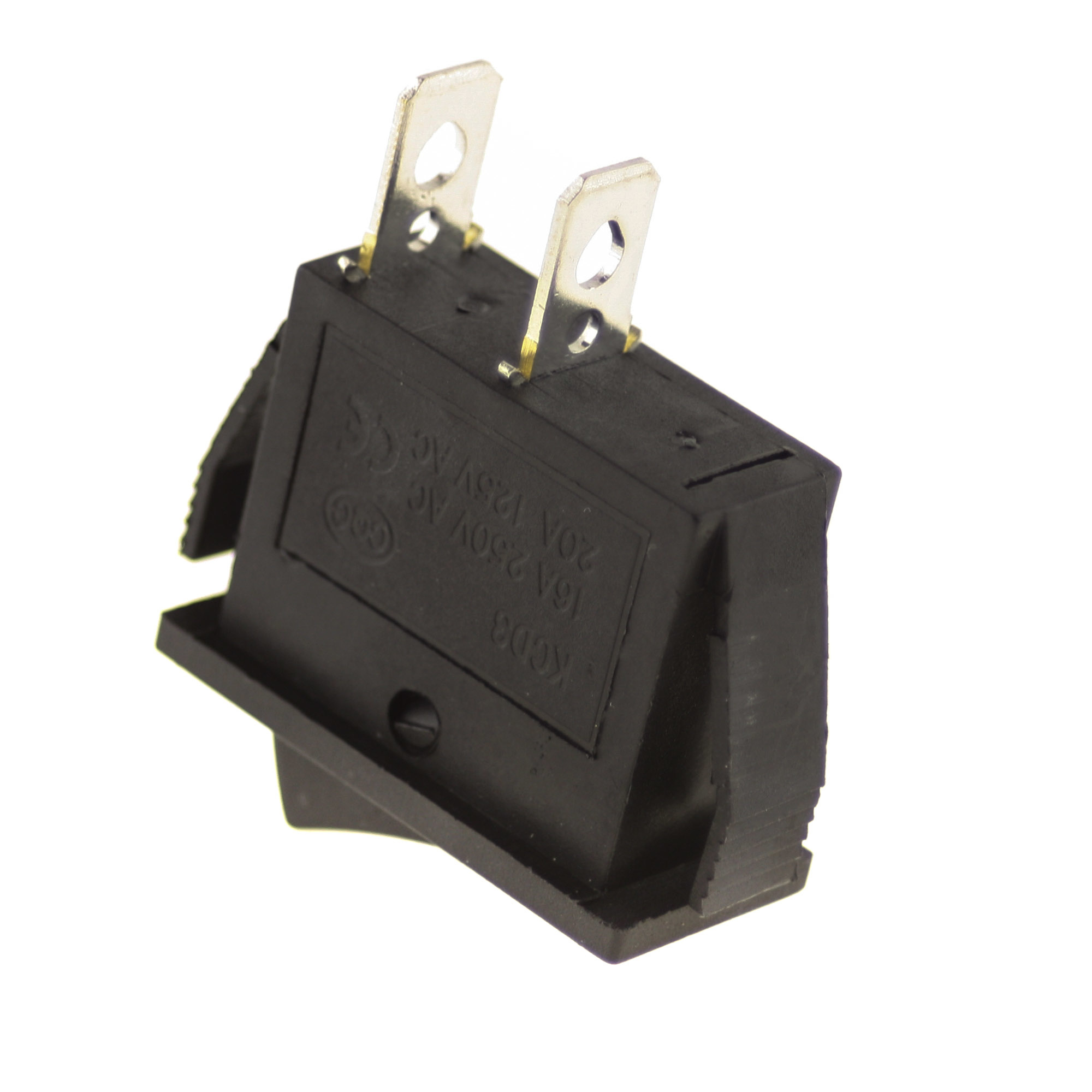 Switch I-0 250V 6A, 31x14mm, black - 5 pcs