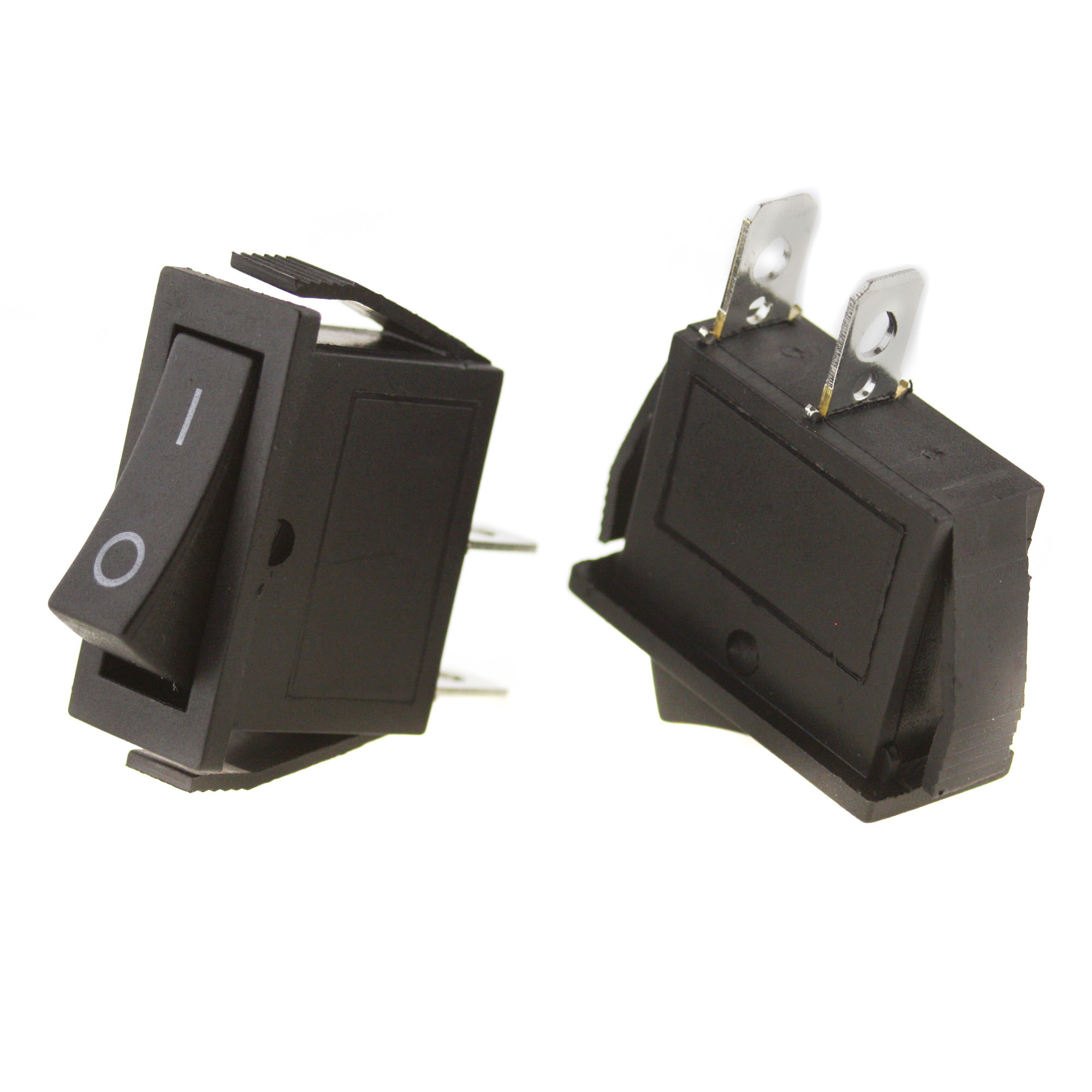 Switch I-0 250V 6A, 31x14mm, black - 5 pcs