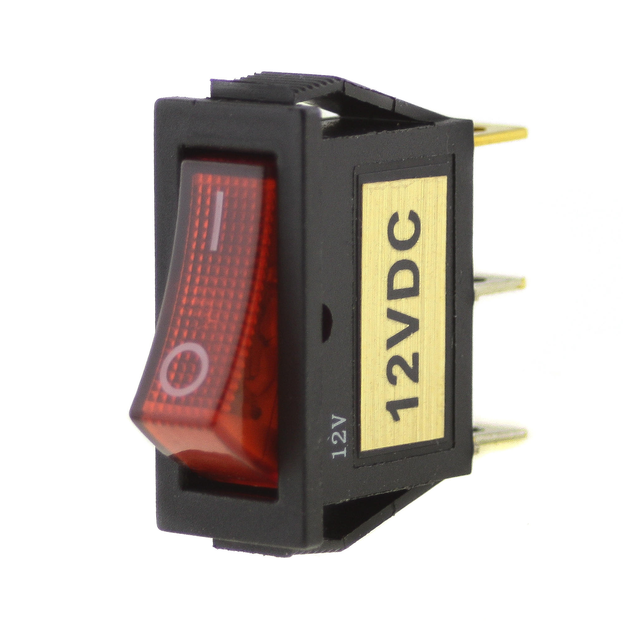 Switch I-0 12V 20A, 31x14mm, red