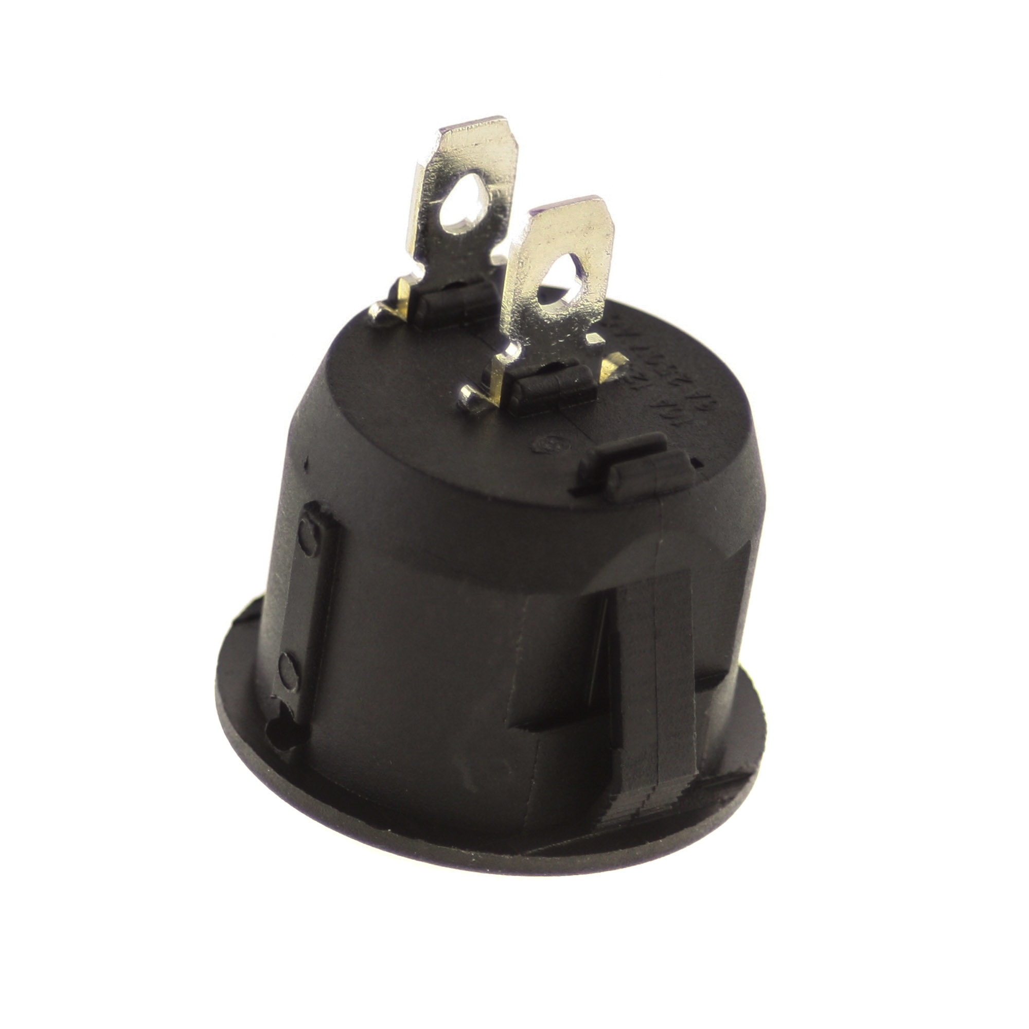 Switch I-0 250V 6A, 23mm, round, black