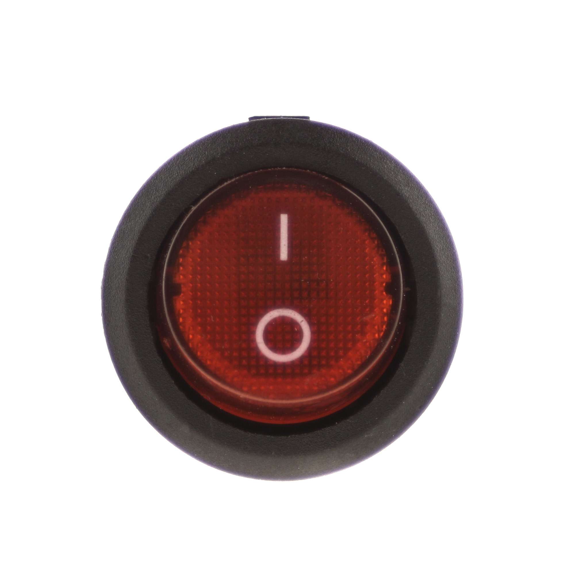 Switch I-0 250V 6A, 23mm, round, red