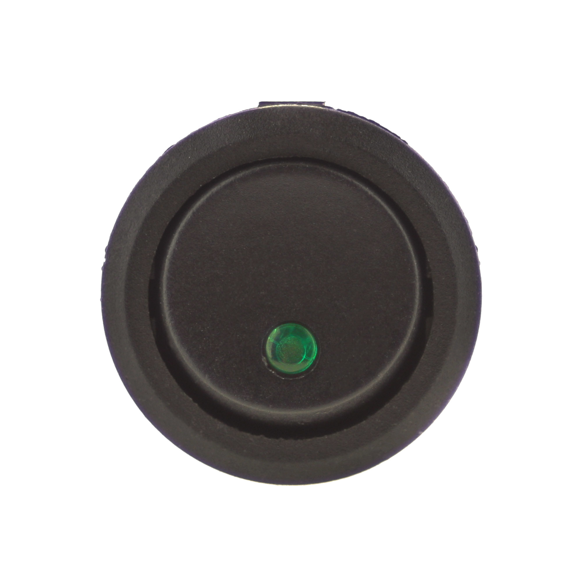 Switch I-0 12V 16A, 23mm round, green