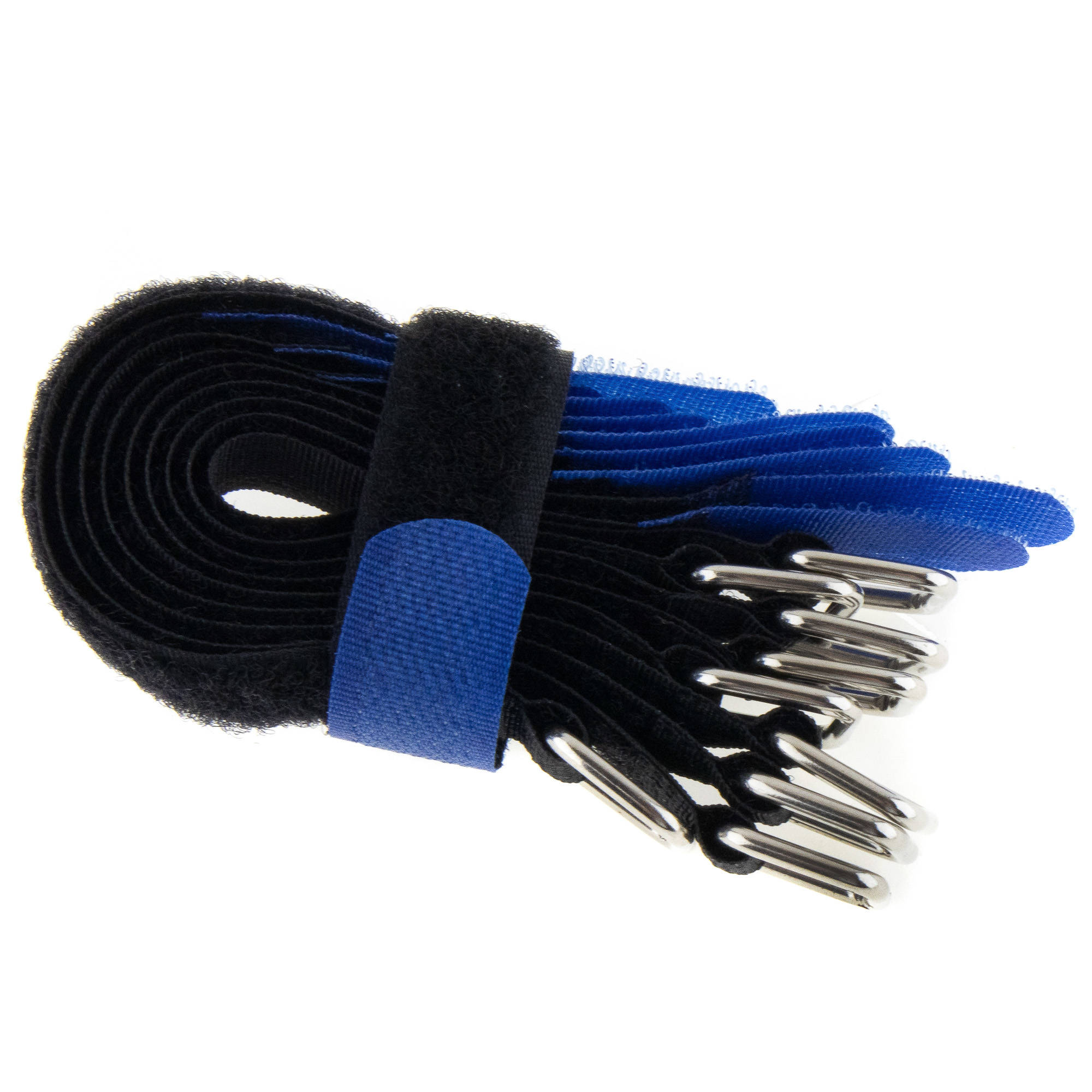 Hook-and-loop strap 150x16, black/blue, 10PCS