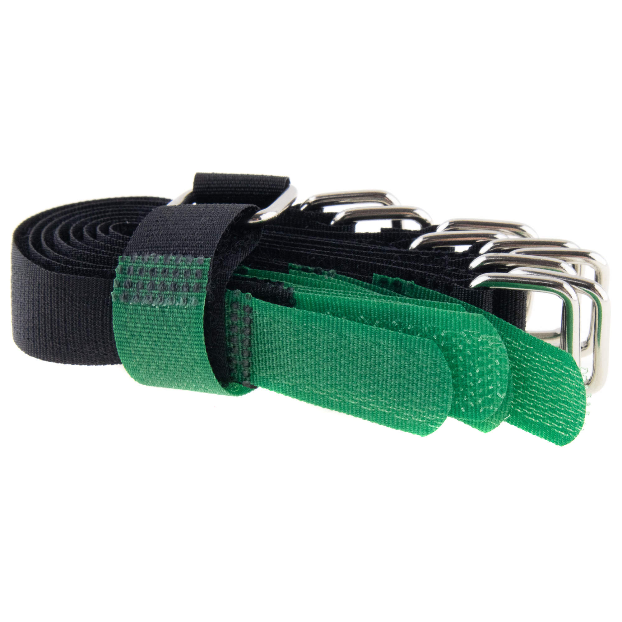 Hook-and-loop strap 150x16, black/green, 10PCS
