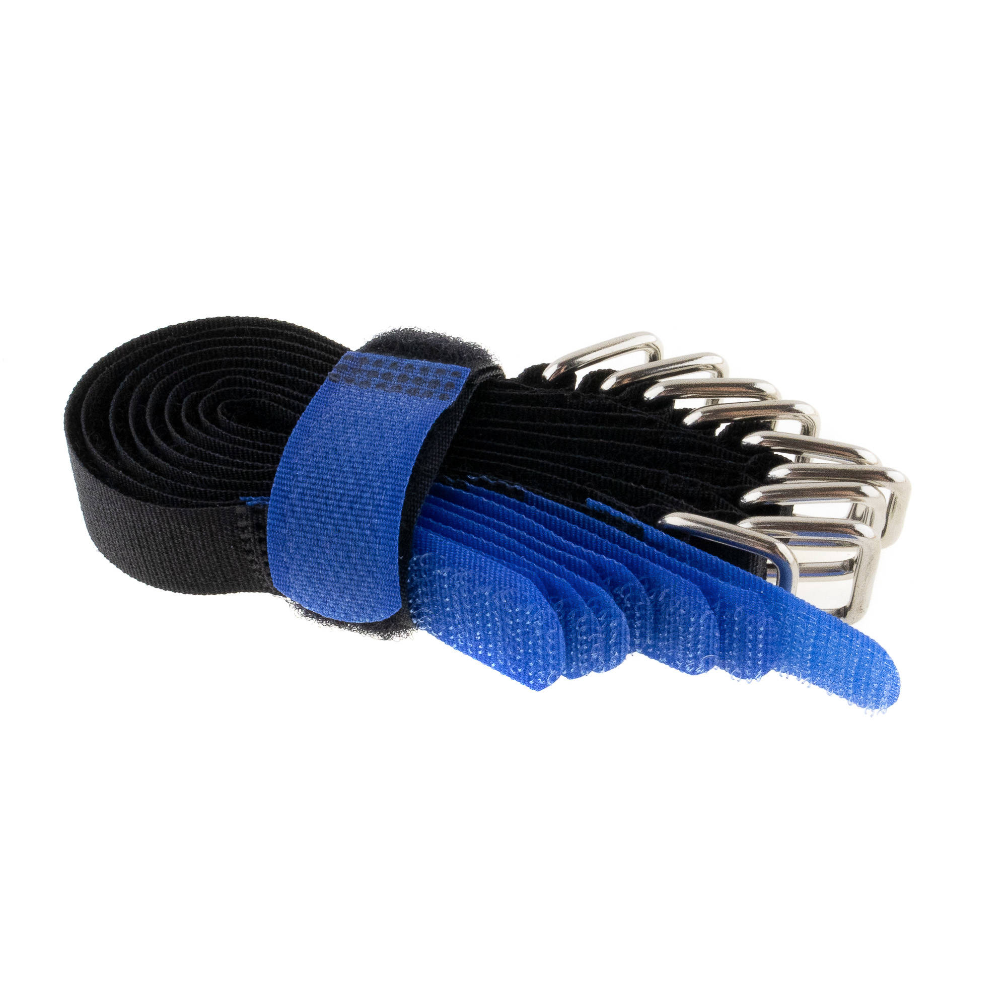 Hook-and-loop strap 150x16, black/blue, crossed, 10PCS