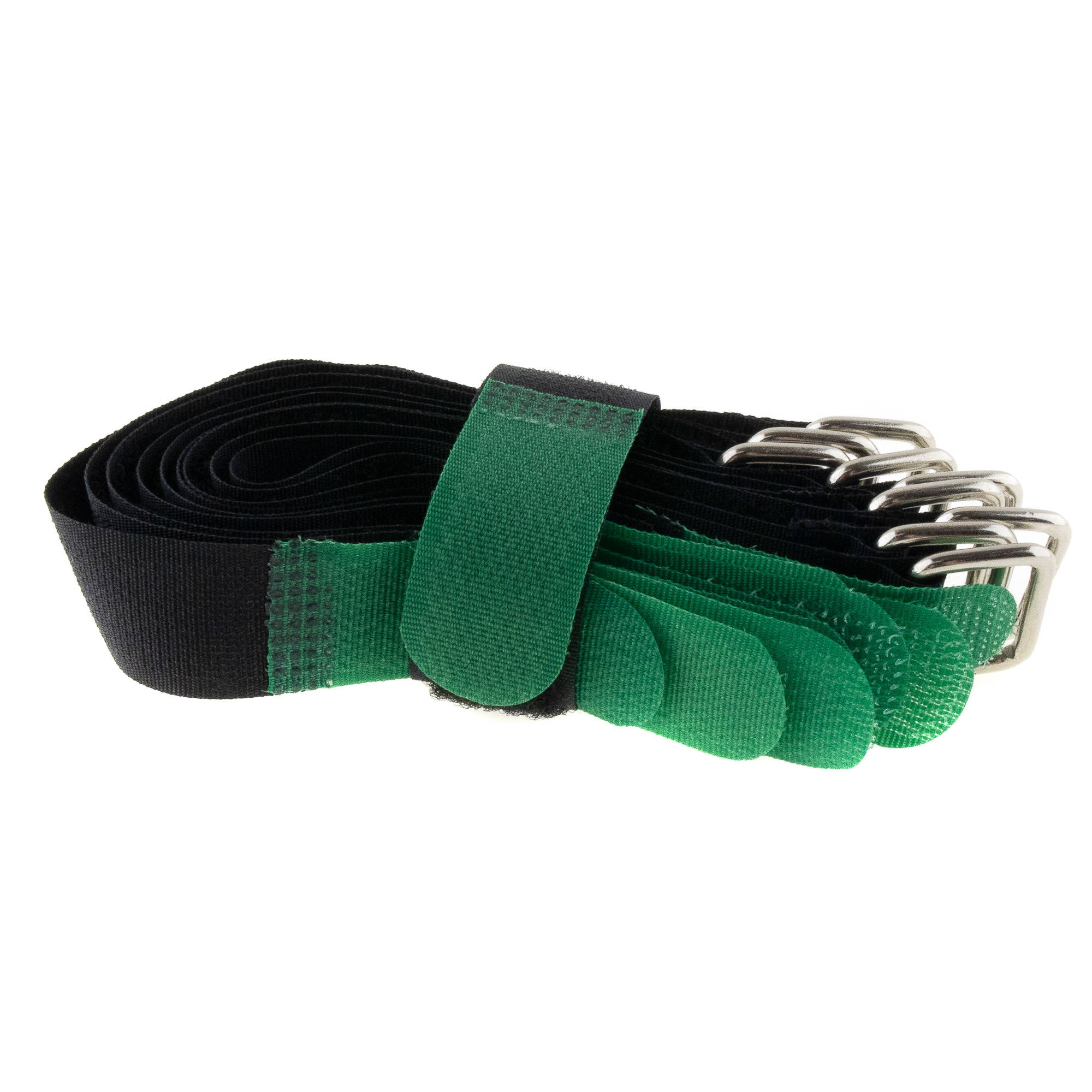Hook-and-loop strap 200x20, black/green, 10PCS