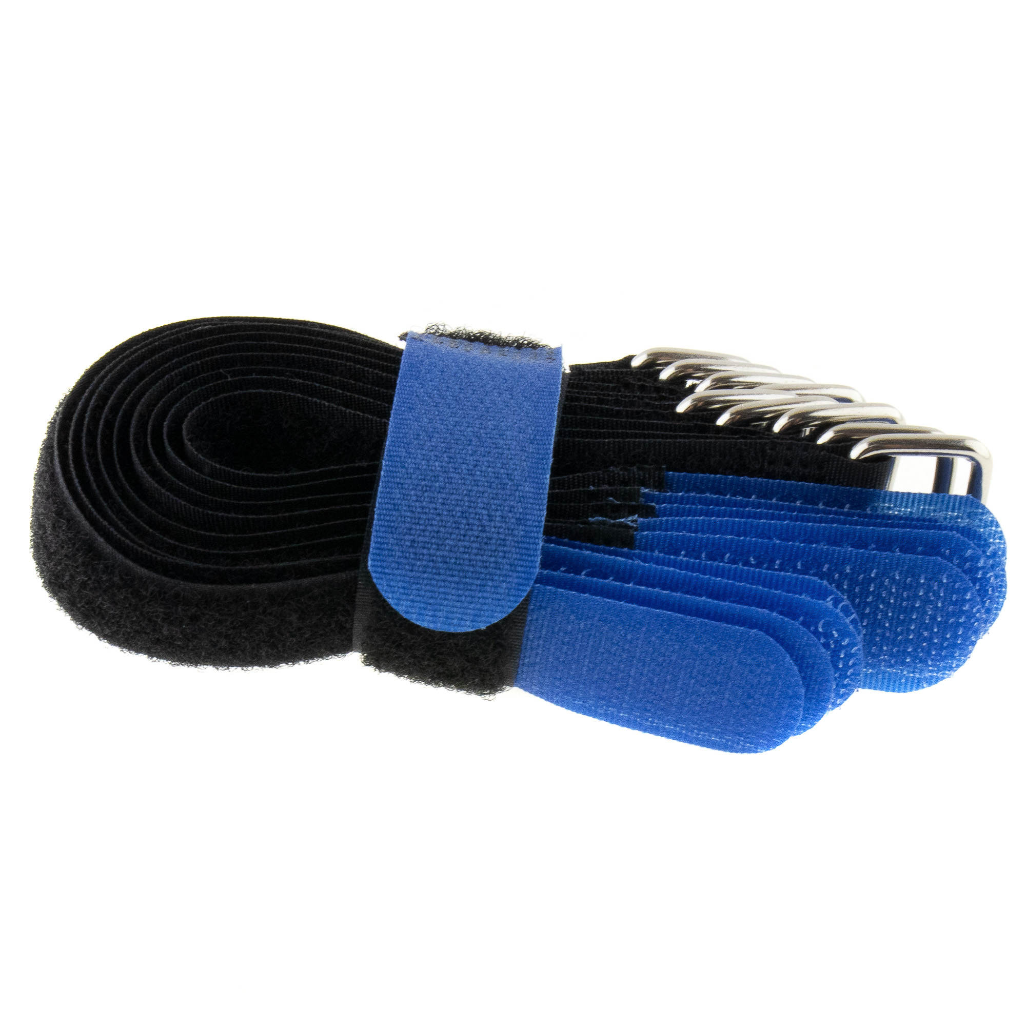 Hook-and-loop strap 200x20, black/blue, crossed, 10PCS