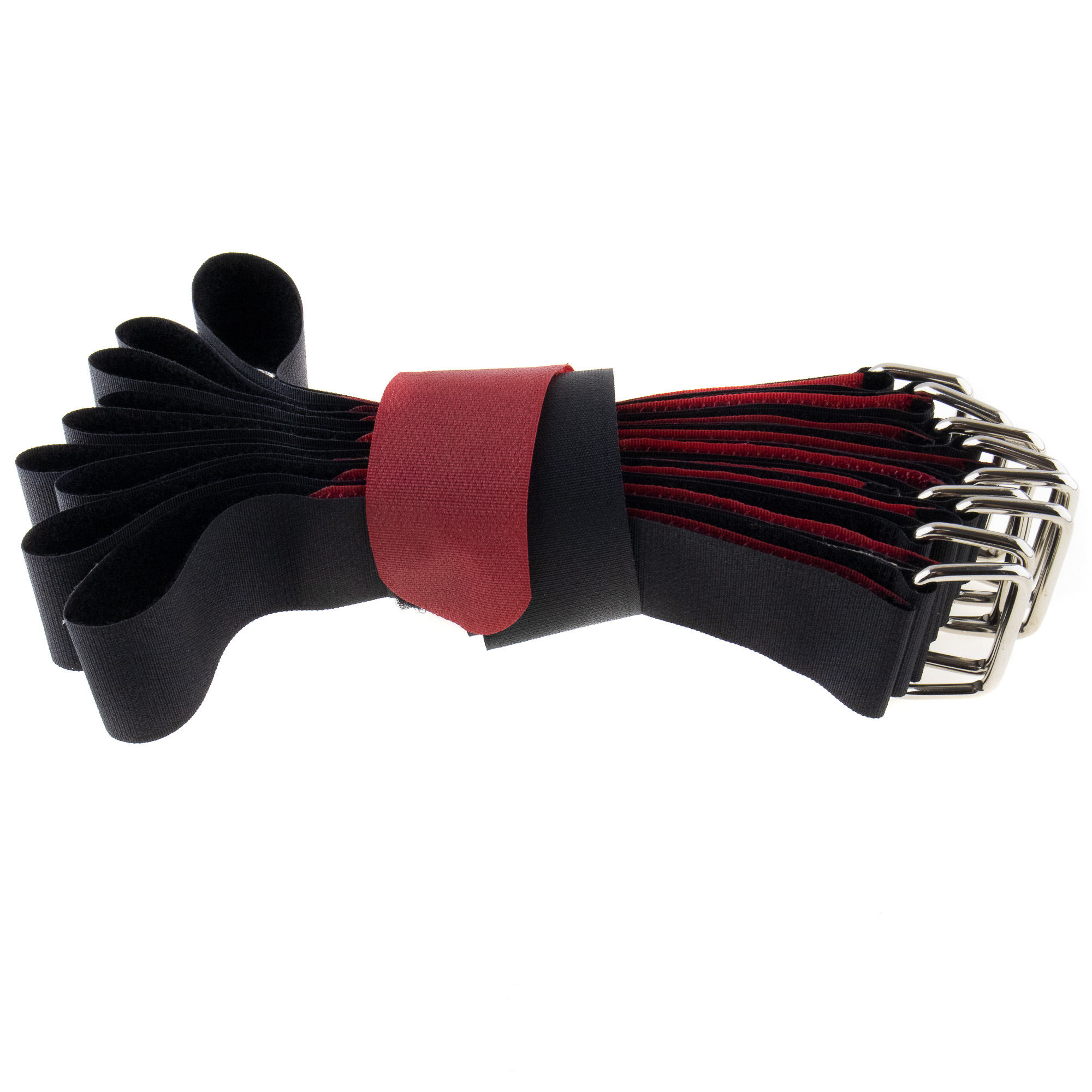 Hook-and-loop strap 600x38, black/red, 10PCS