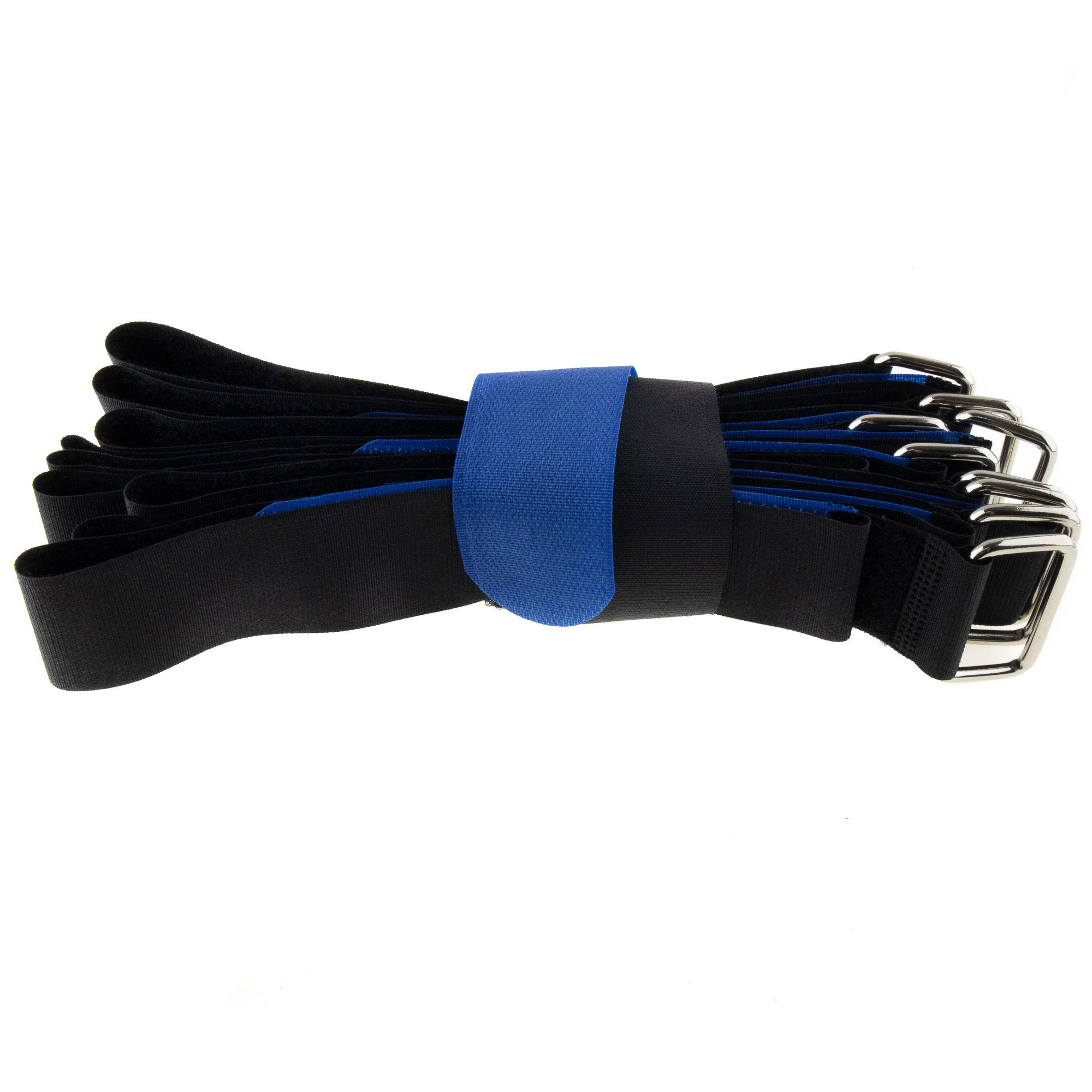 Hook-and-loop strap 600x38, black/blue, 10PCS