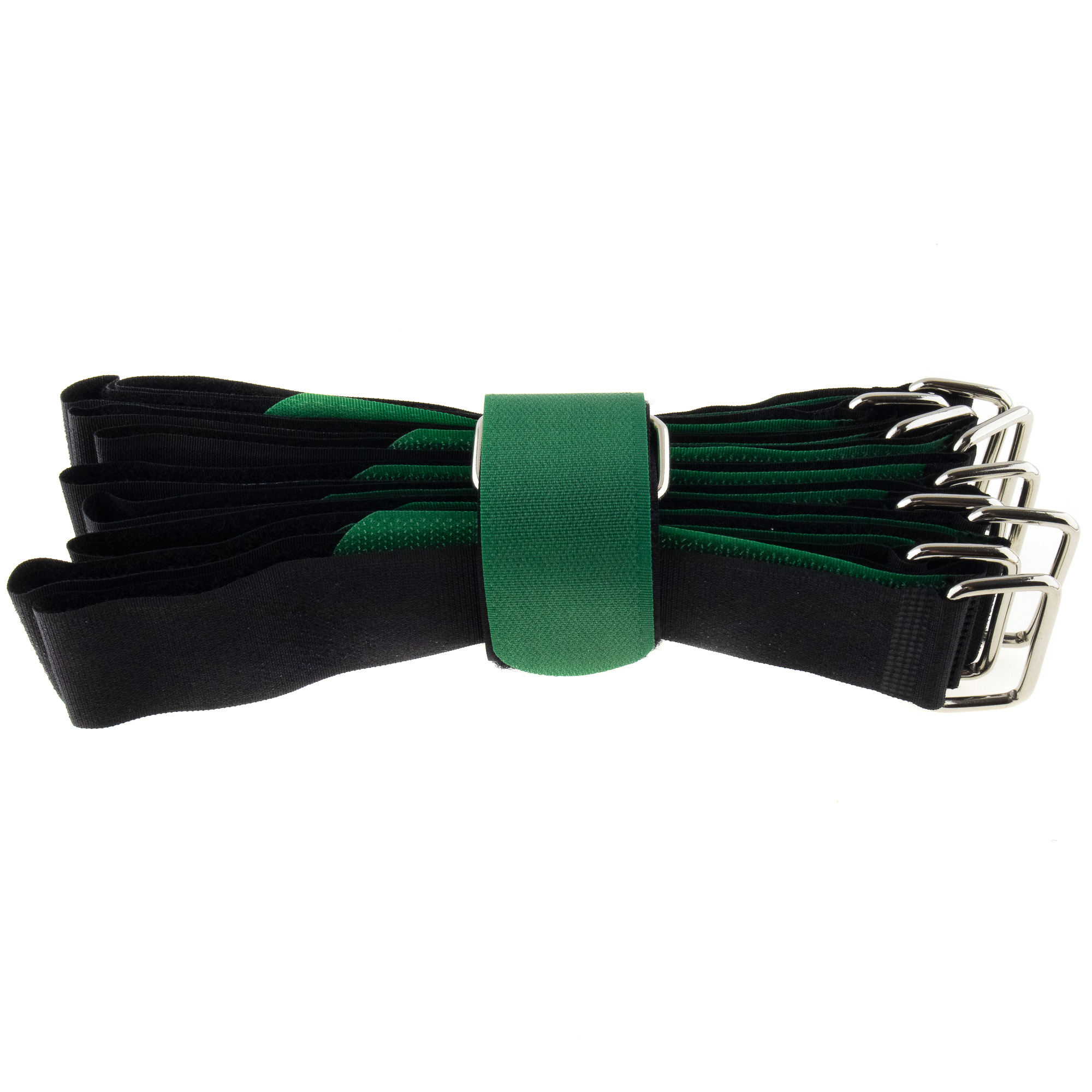 Hook-and-loop strap 800x38, black/green, crossed, 10PCS