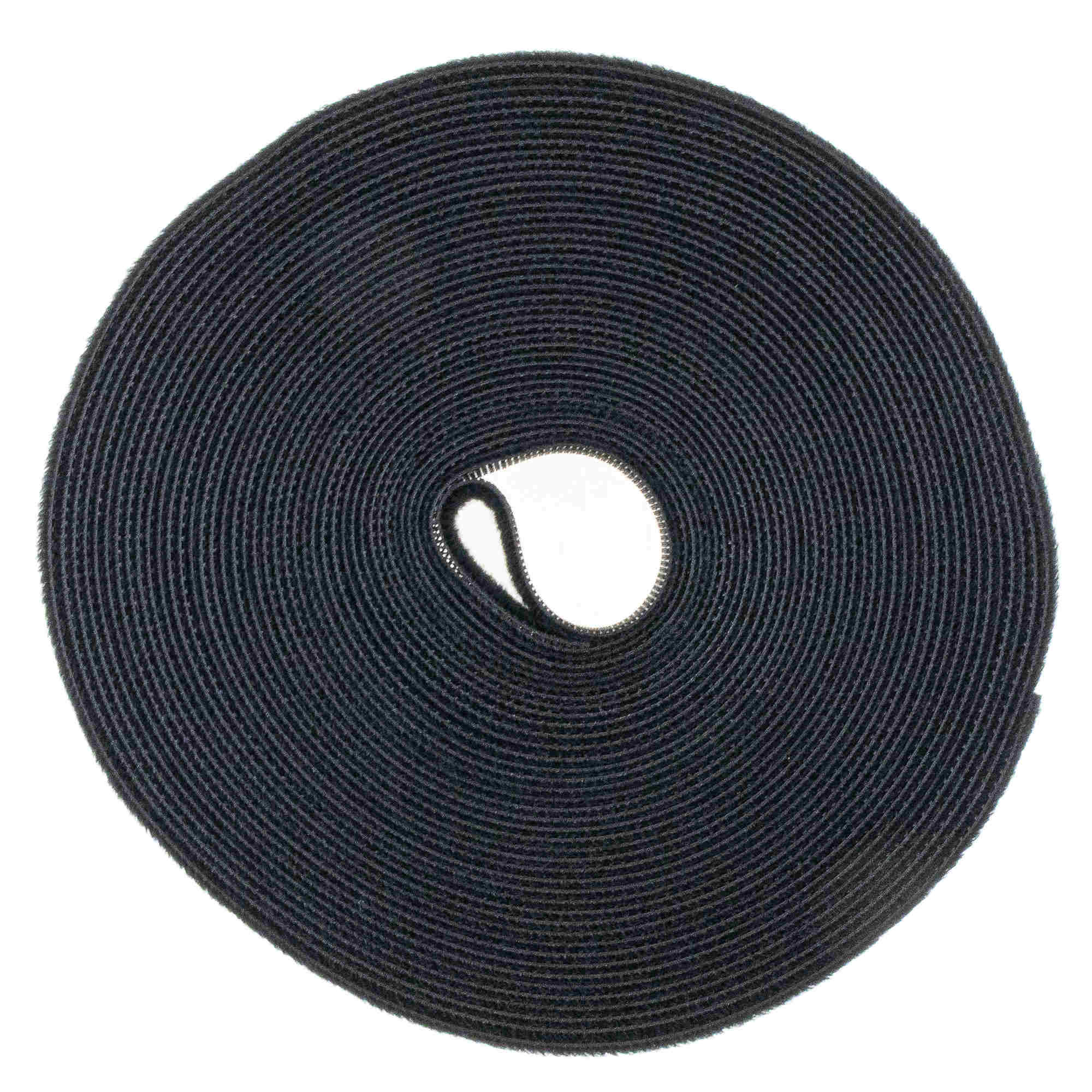 Klettband schwarz, 12,5mm, 10 Meter