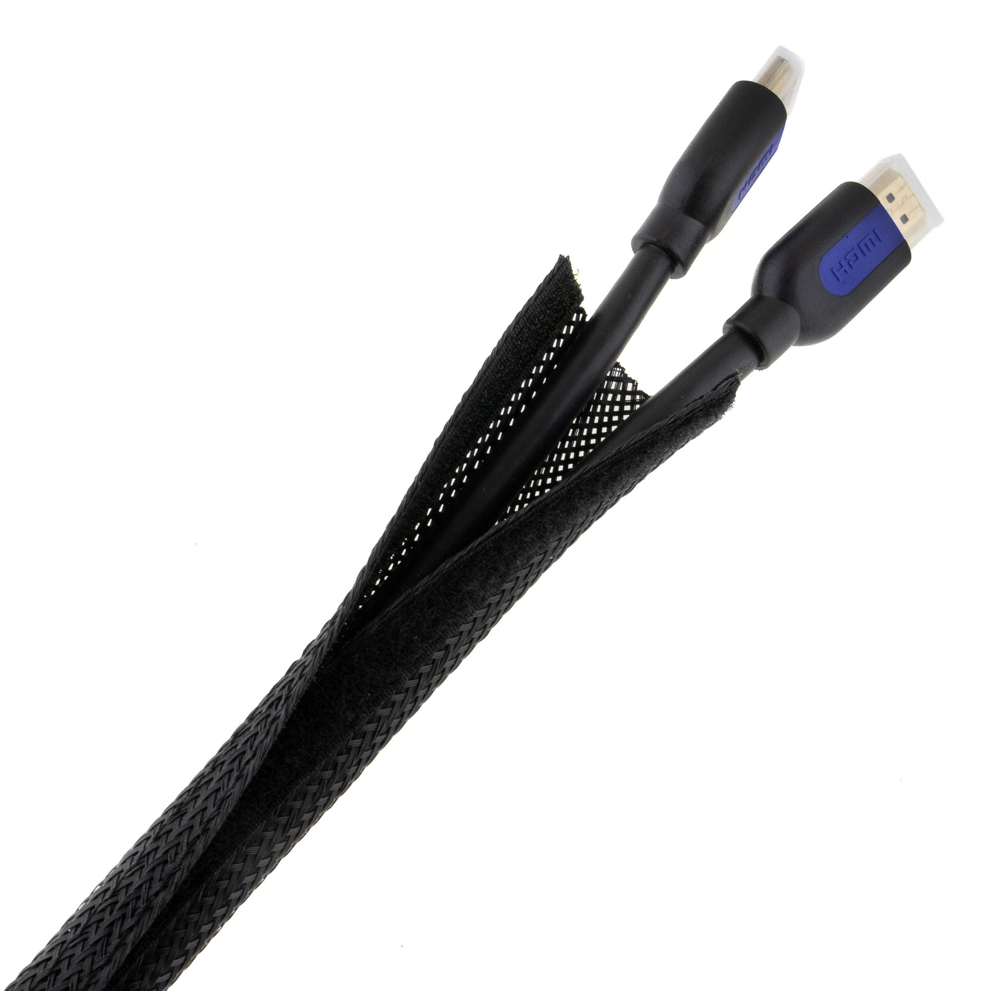 Kabelschlauch mit Klett, schwarz, 10-15mm, 2 Meter