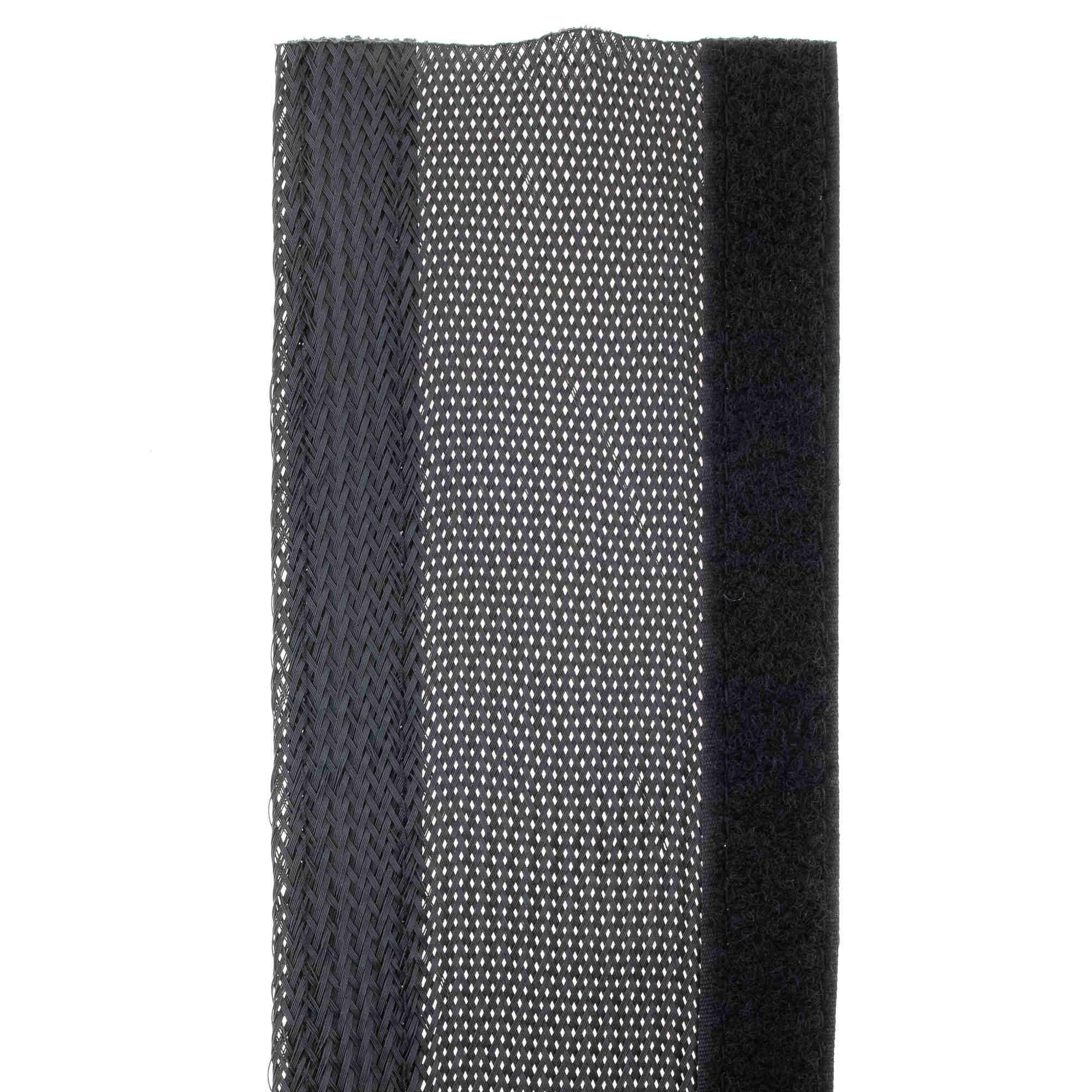 Kabelschlauch mit Klett, schwarz, 10-15mm, 2 Meter