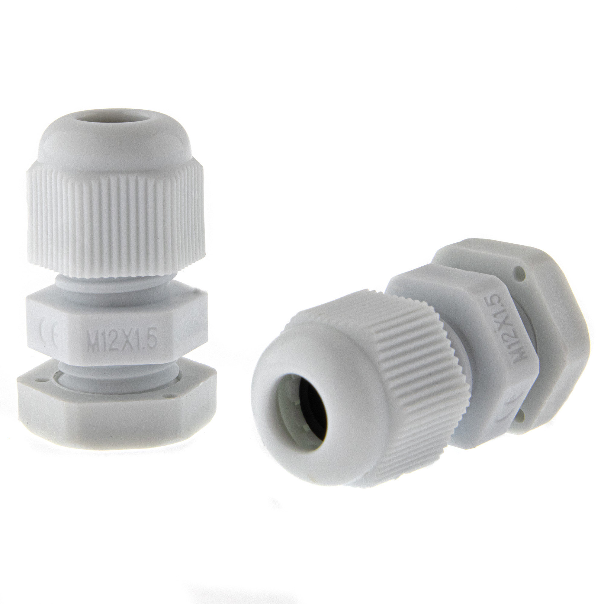 Cable gland M12 grey (RAL7035) - 10 PCS