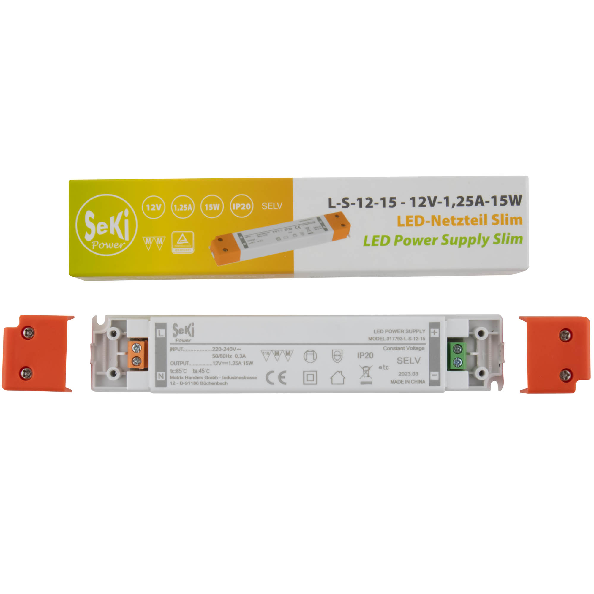 LED power supply Slim L-S-12-15 - 12V - 1,25A - 15W