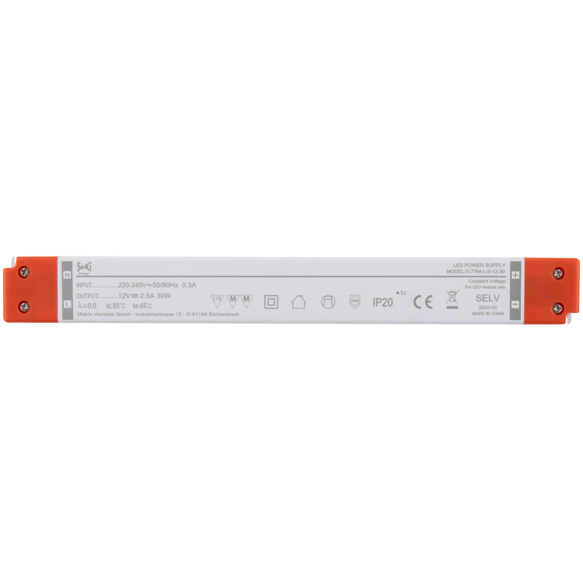 LED-Netzteil Slim L-S-12-30 - 12V - 2,5A - 30W