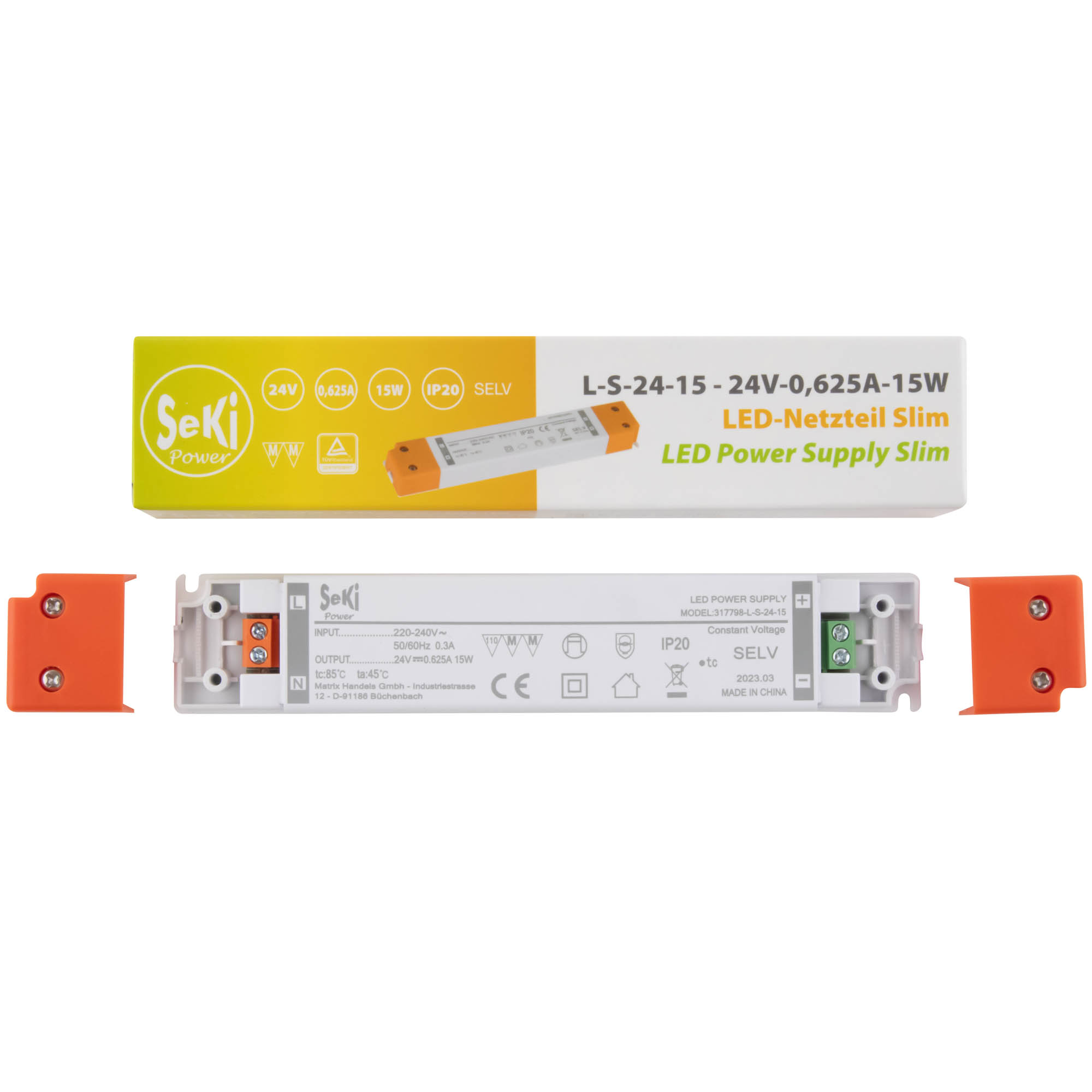 LED-Netzteil Slim L-S-24-15 - 24V - 0,625A - 15W
