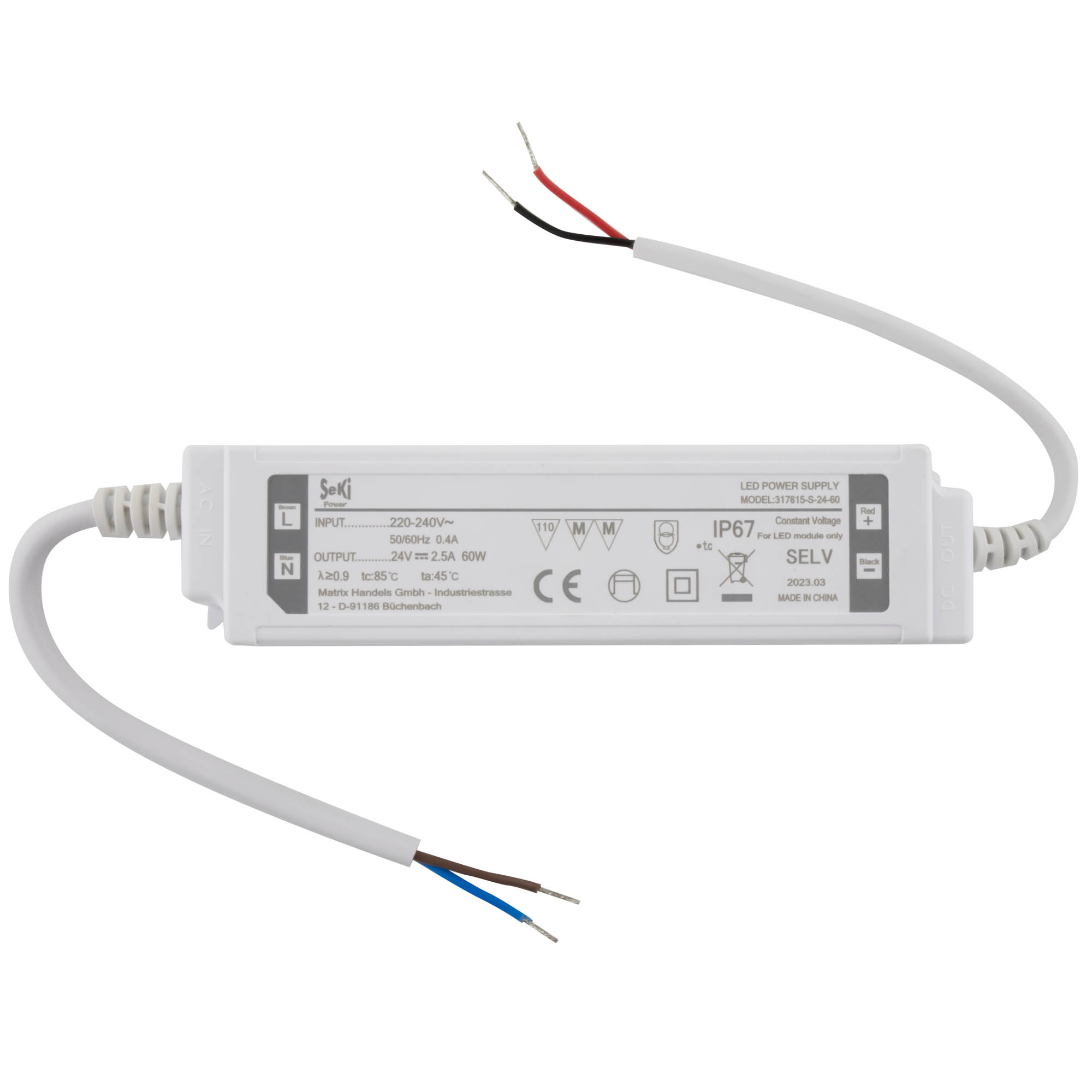 Switching Power Supply S-24-60 - 24V - 2.5A - 60W