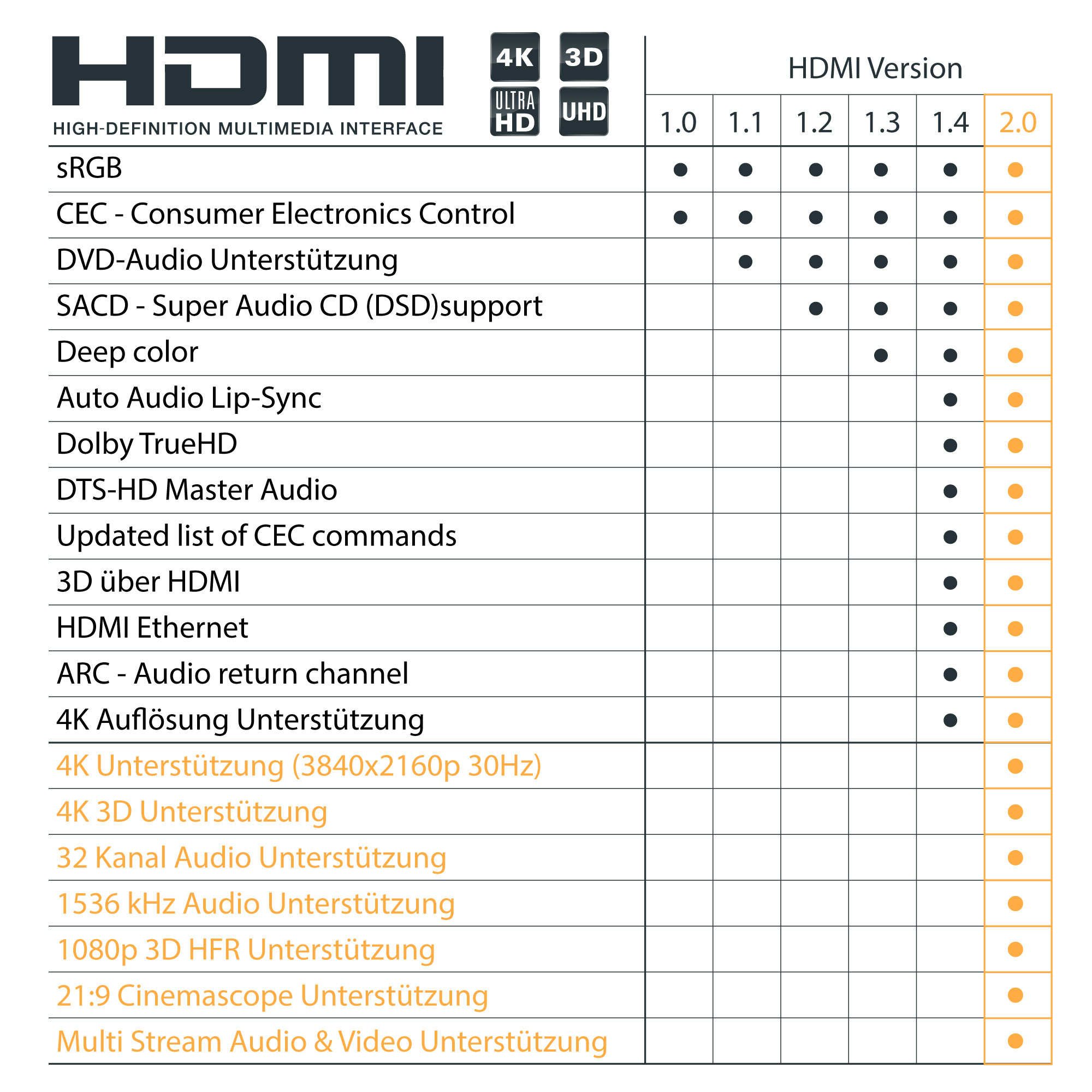 HDMI Kabel mit Ethernet 0,75m